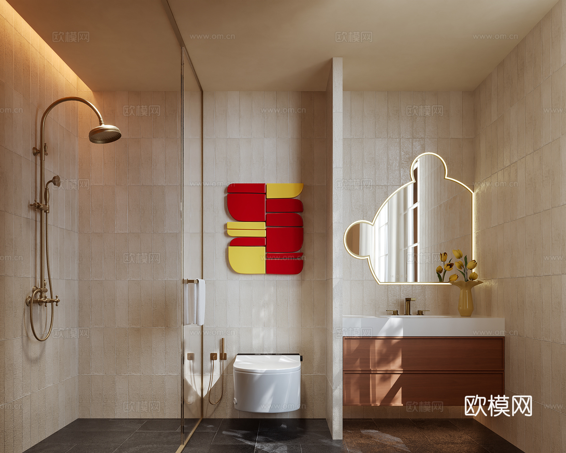 现代卫生间su模型