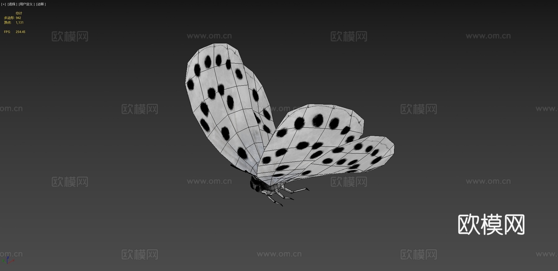 大虎斑蝶绑定su模型