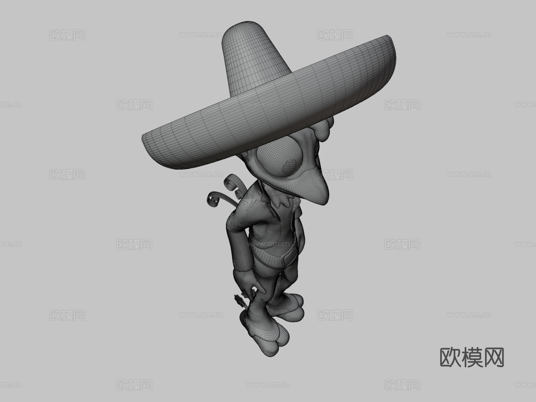 粉丝艺术潘奇托手枪迪士尼角色su模型