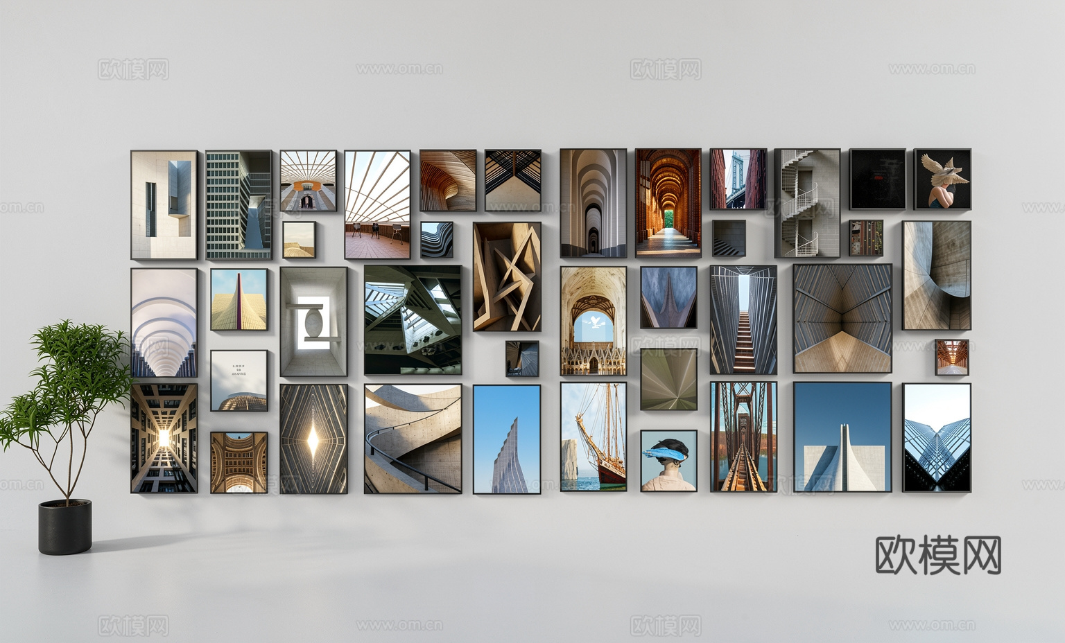 现代装饰挂画 莫兰迪挂画 抽象挂画 抽象装饰画su模型