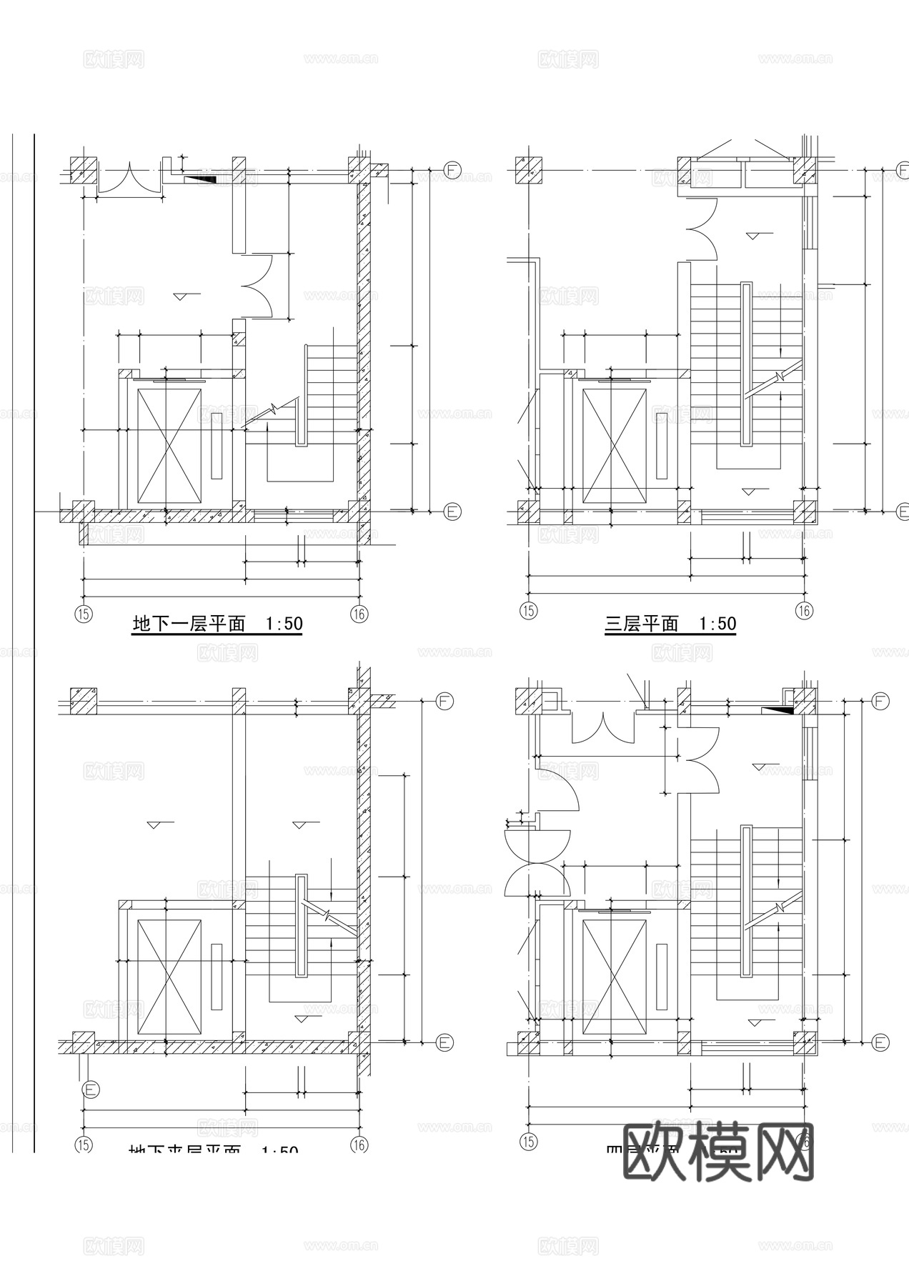 楼梯平面cad施工图