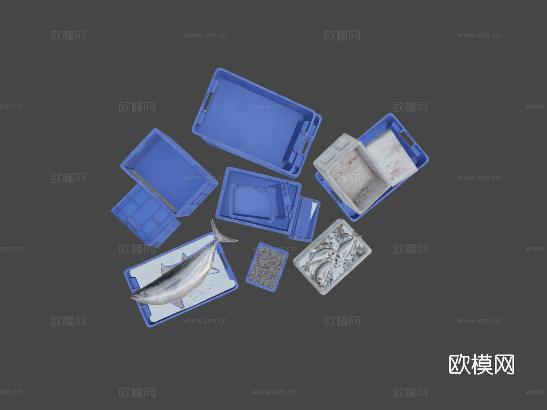 渔用塑料箱su模型