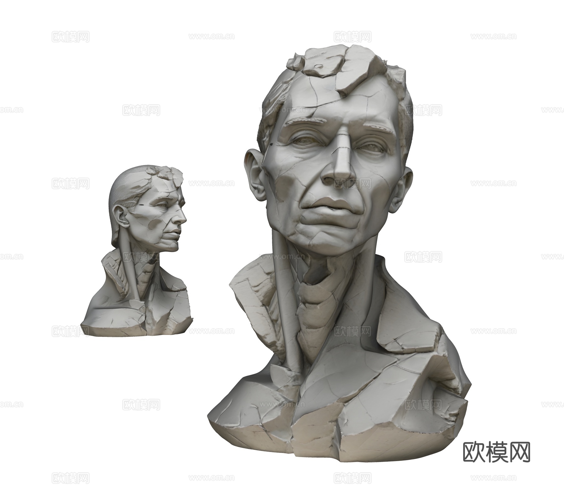 现代人物雕塑su模型下载（渲染图2）