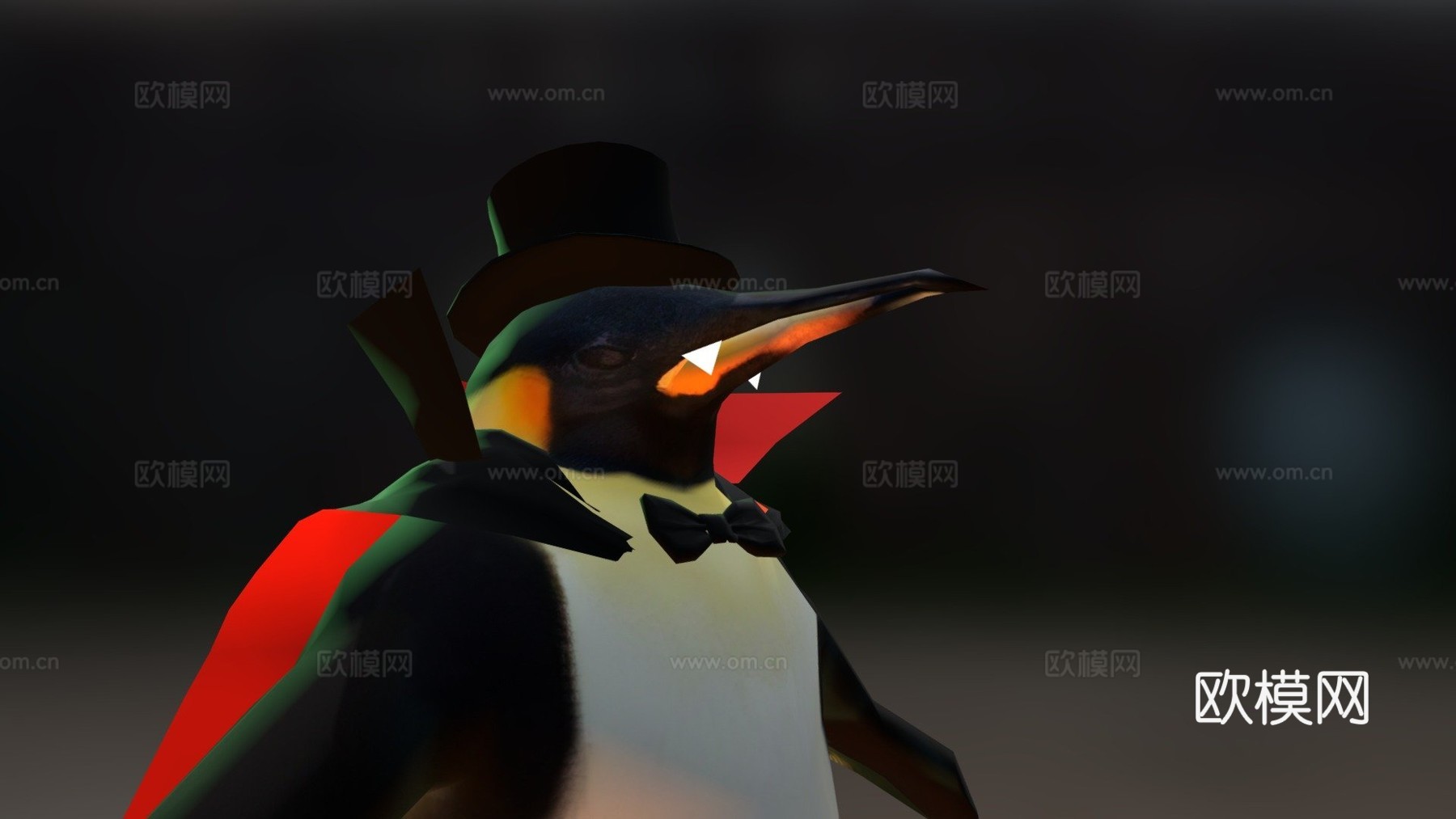 德古拉企鹅头像su模型