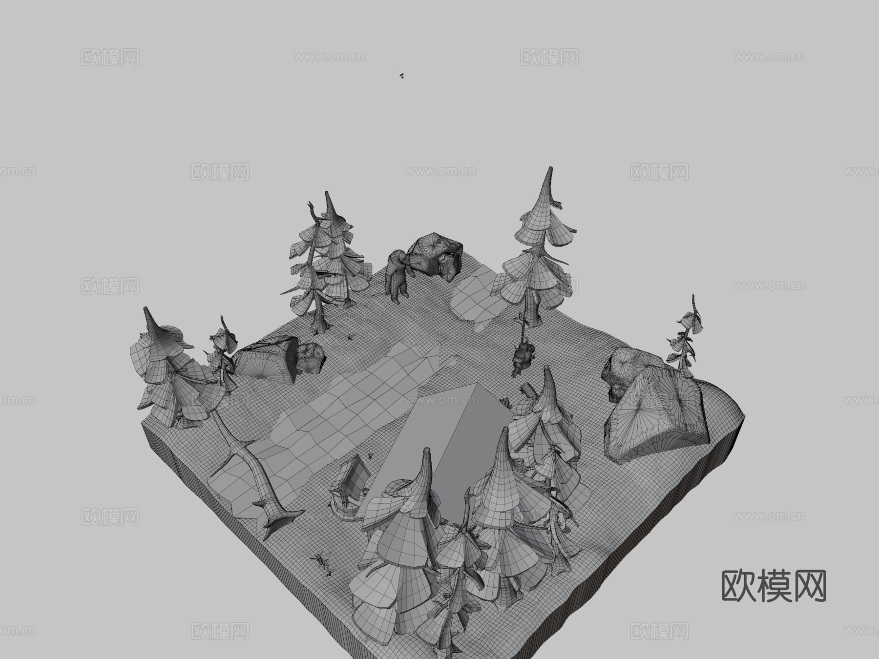 森林立体su模型