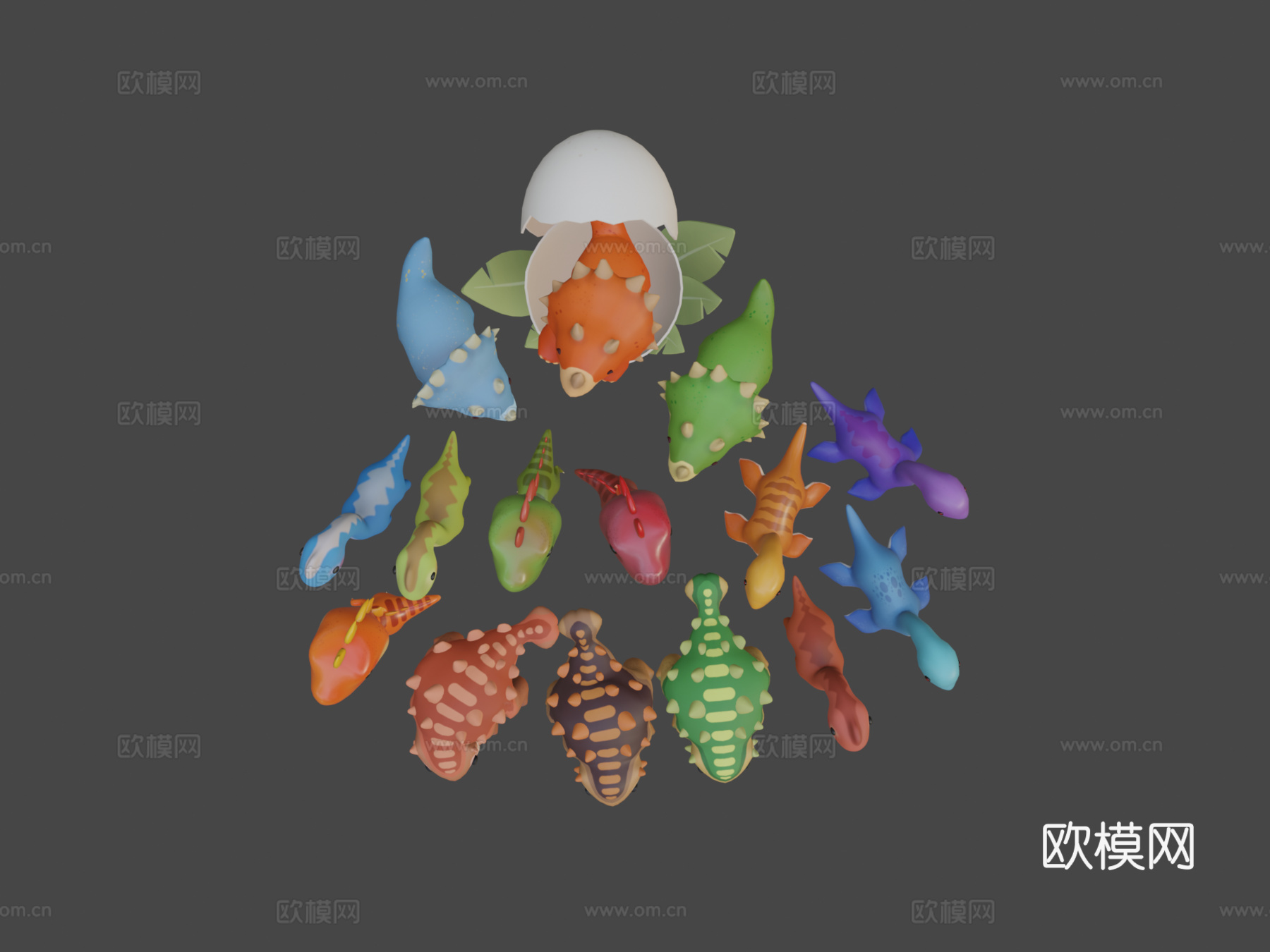 卡通恐龙套装合集su模型