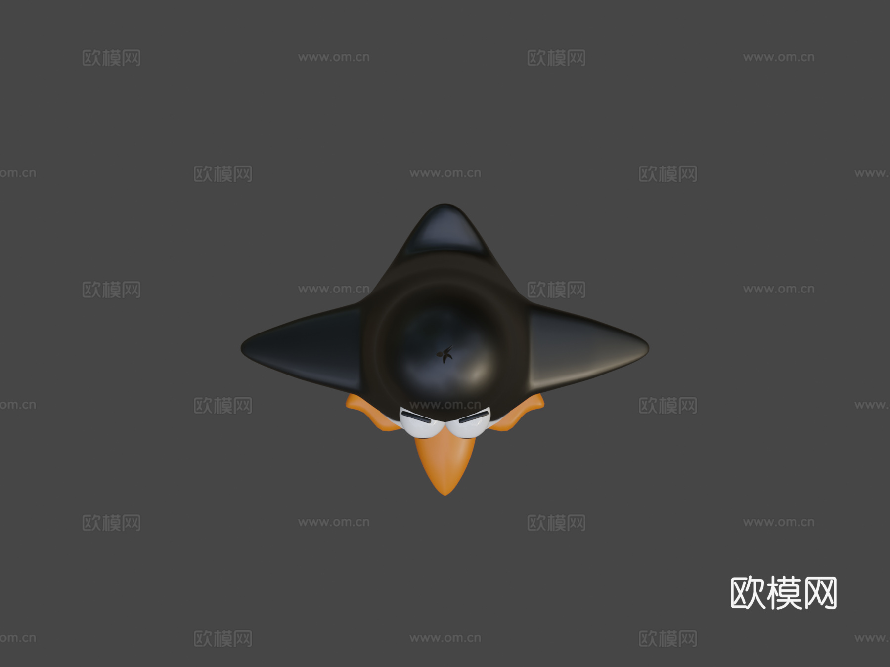 风格化企鹅角色绑定su模型