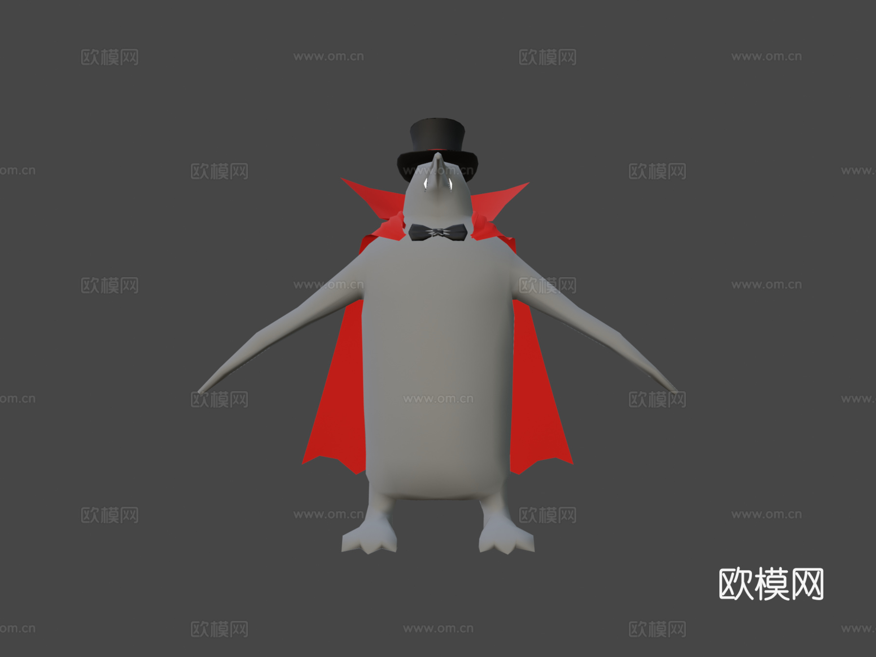 德古拉企鹅头像su模型