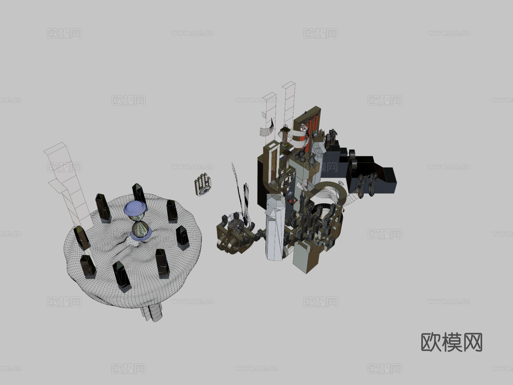 风洞全动画su模型