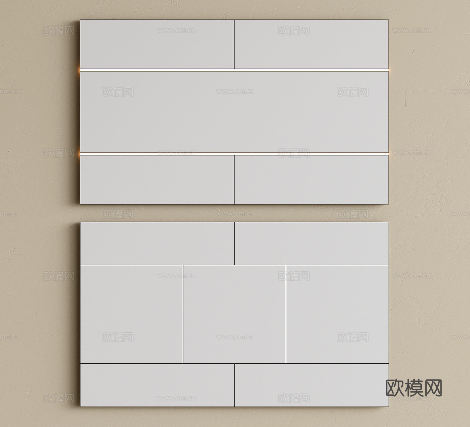 现代蜂窝大板吊顶 集成吊顶 无主灯吊顶 卫生间吊顶su模型下载（渲染图1）