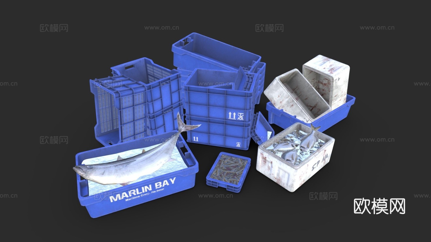 渔用塑料箱su模型