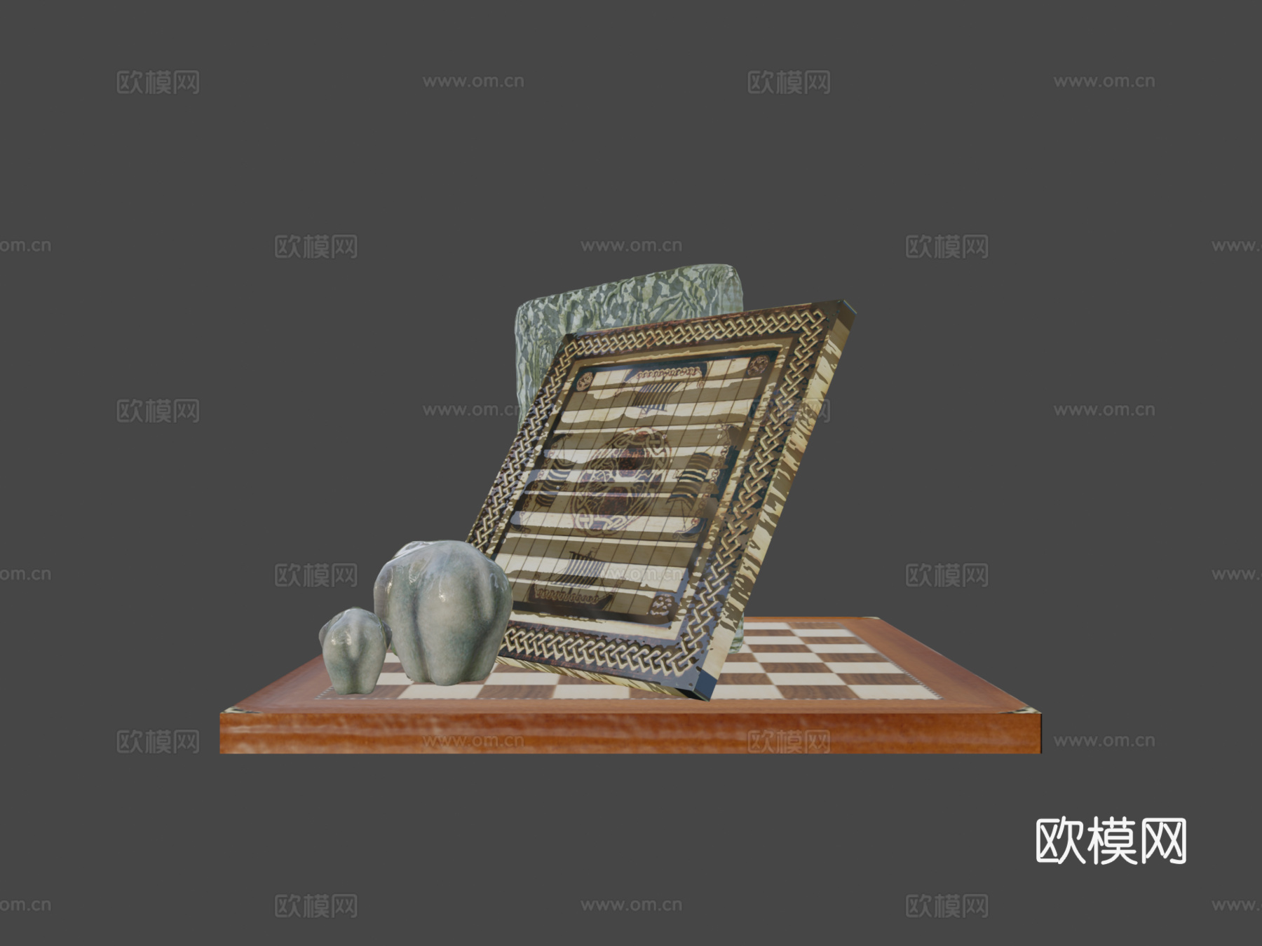 人偶与板件su模型下载（渲染图5）