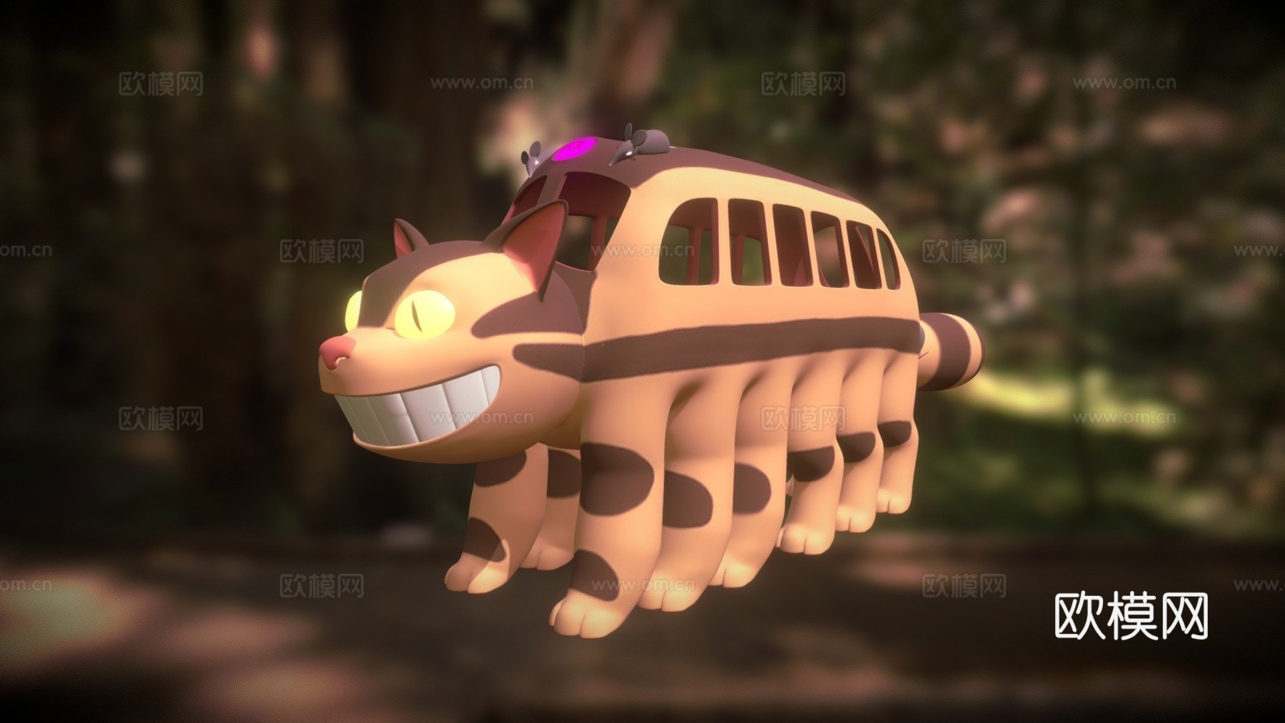 吉卜力猫巴士建模su模型下载（渲染图1）