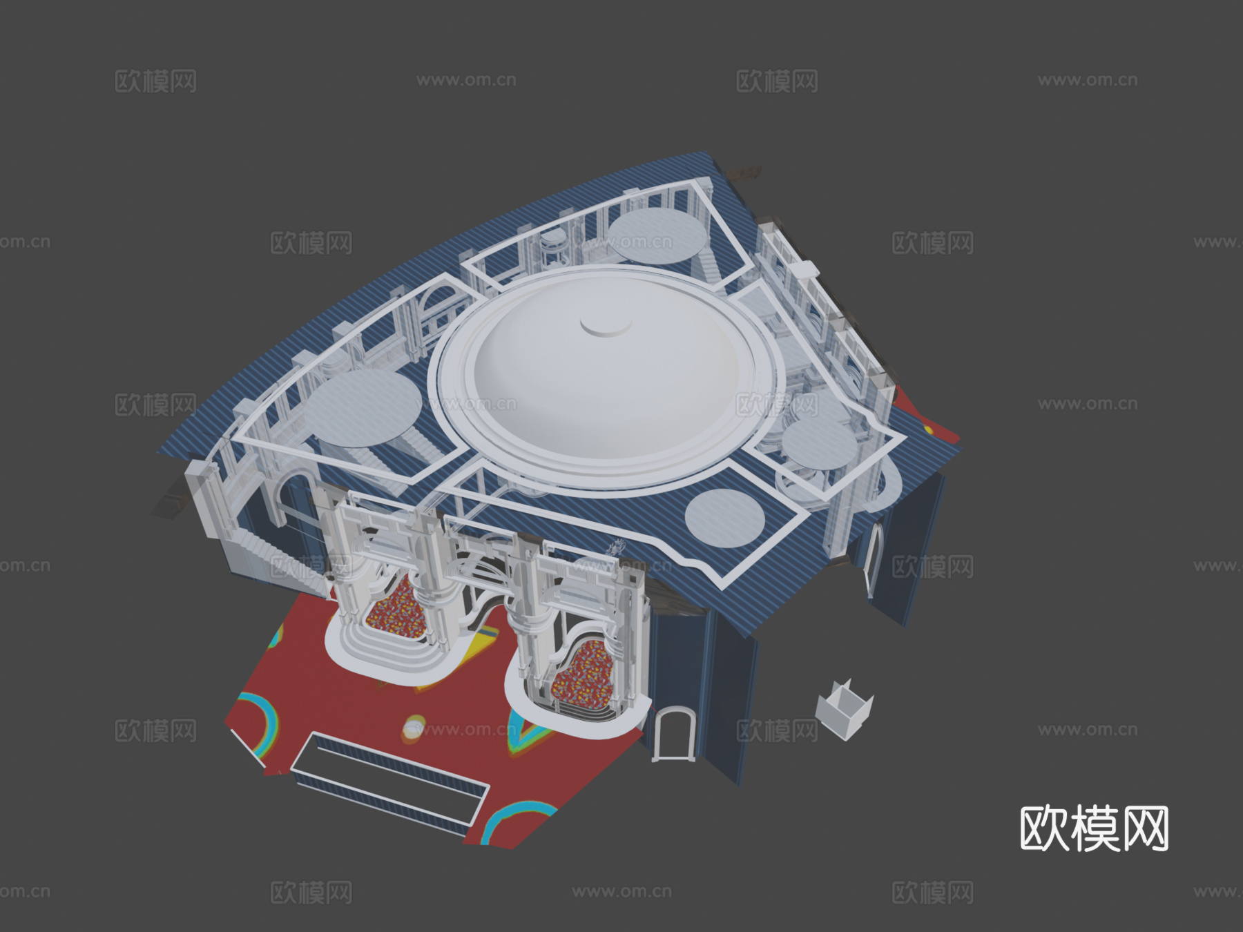 游乐时光剧院地图su模型下载（渲染图8）