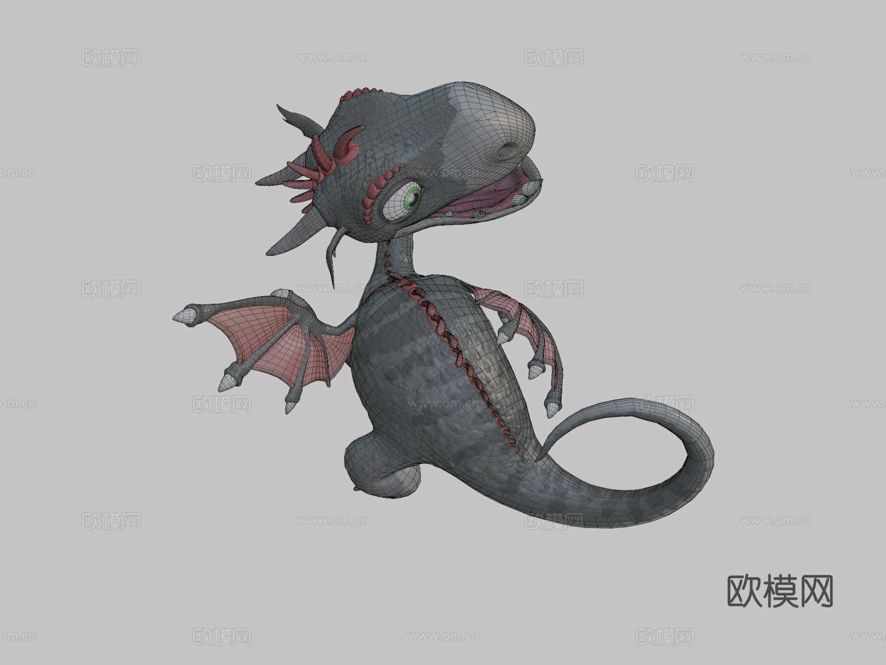 小龙与骨骼su模型