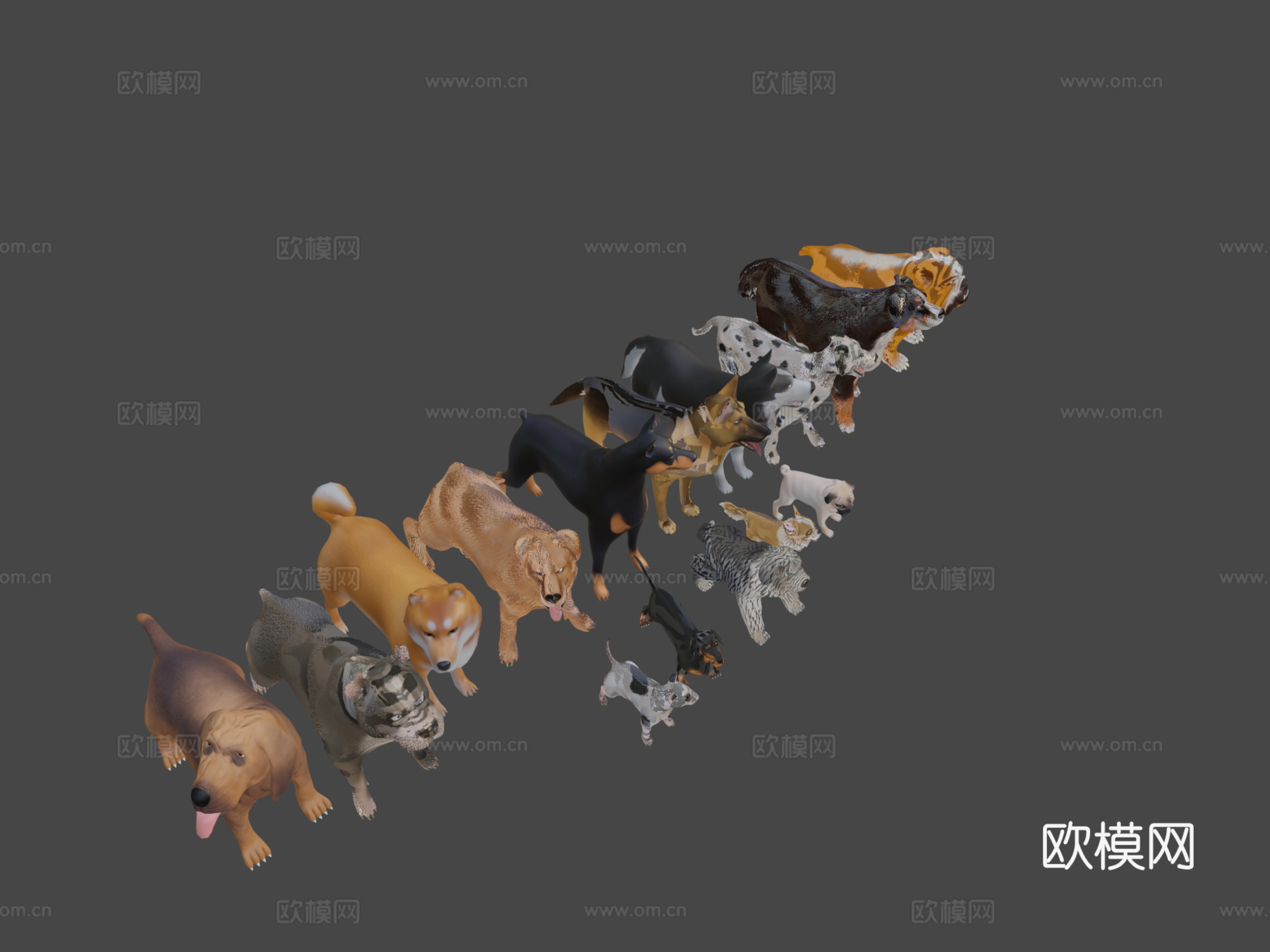 风格化犬只捆绑版su模型下载（渲染图8）