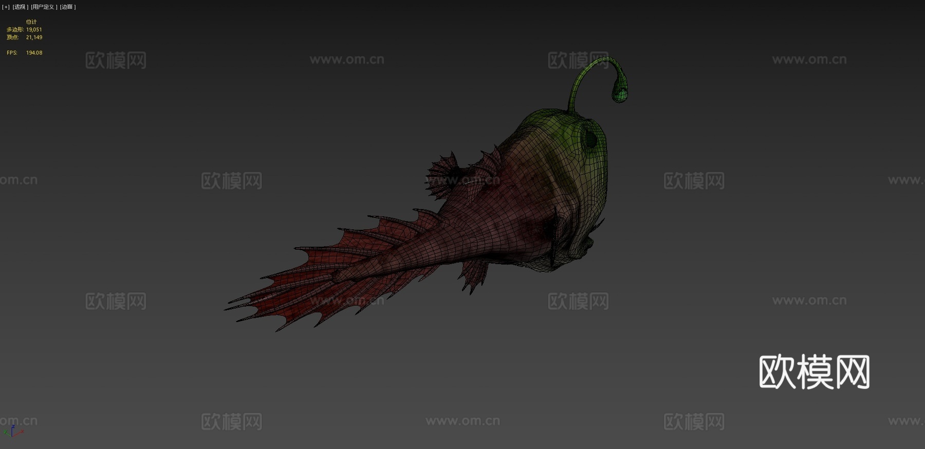 琵琶鱼su模型下载（渲染图4）