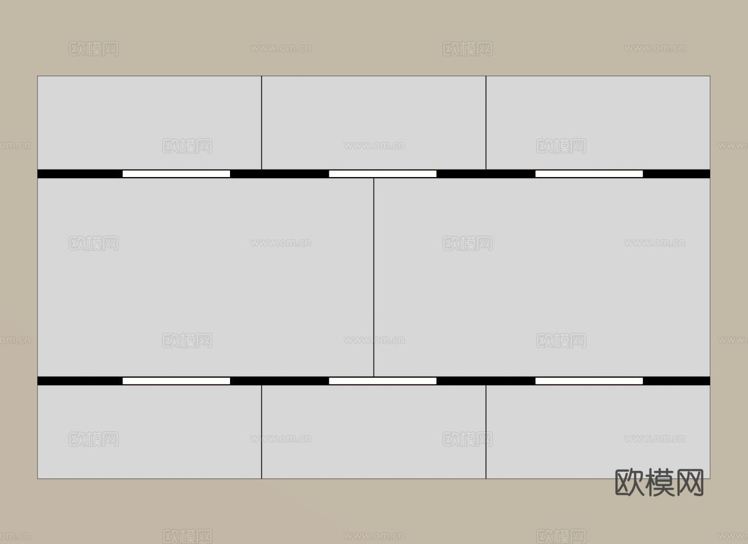 现代蜂窝大板吊顶 集成吊顶 无主灯吊顶su模型下载（渲染图2）