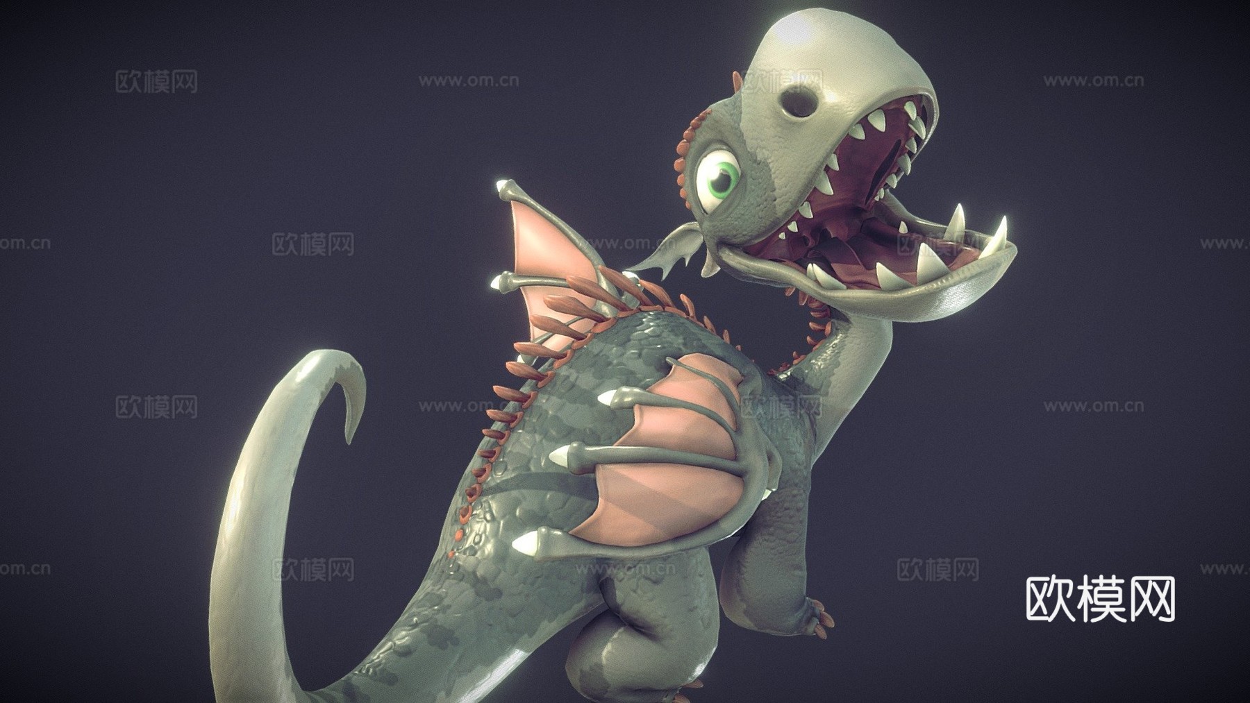 小龙与骨骼su模型