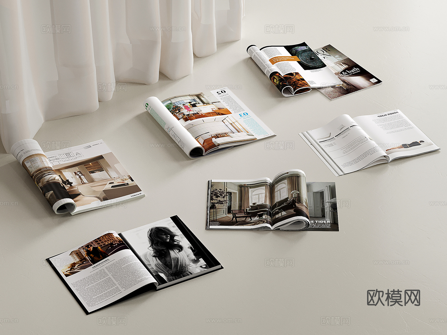 现代书籍 杂志su模型下载（渲染图1）