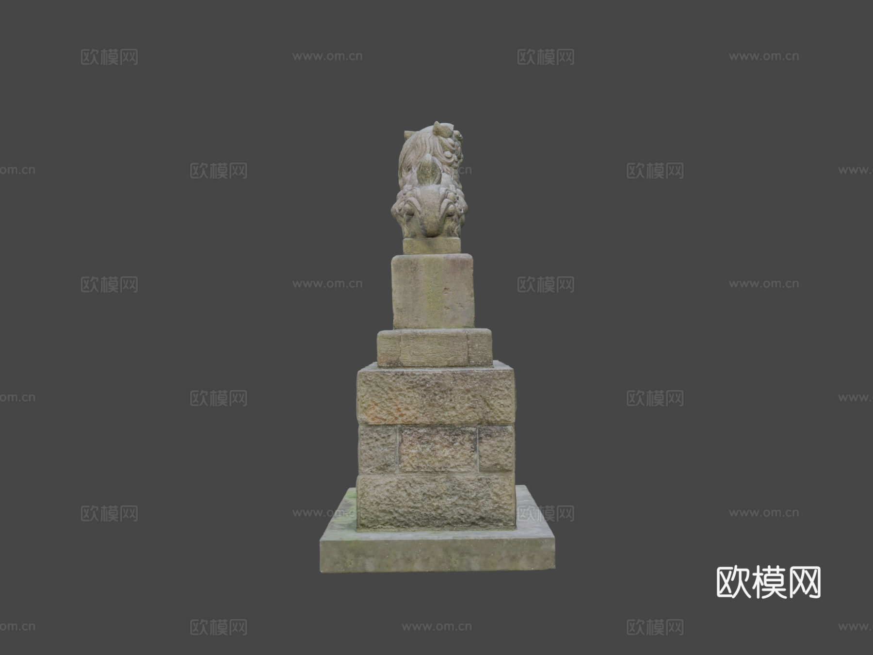 神社双狛犬1守护狮su模型下载（渲染图6）