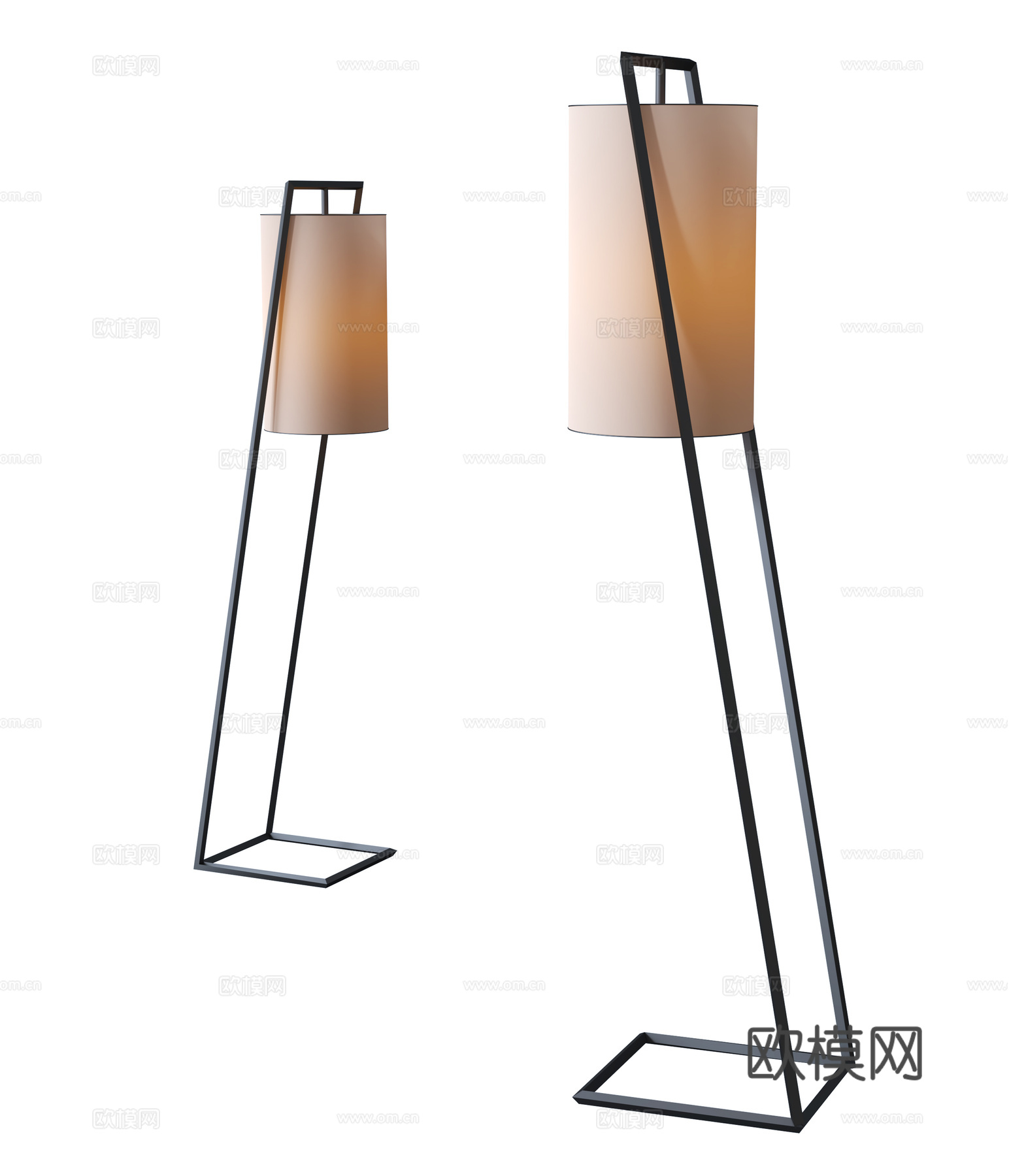 新中式落地灯su模型下载（渲染图1）