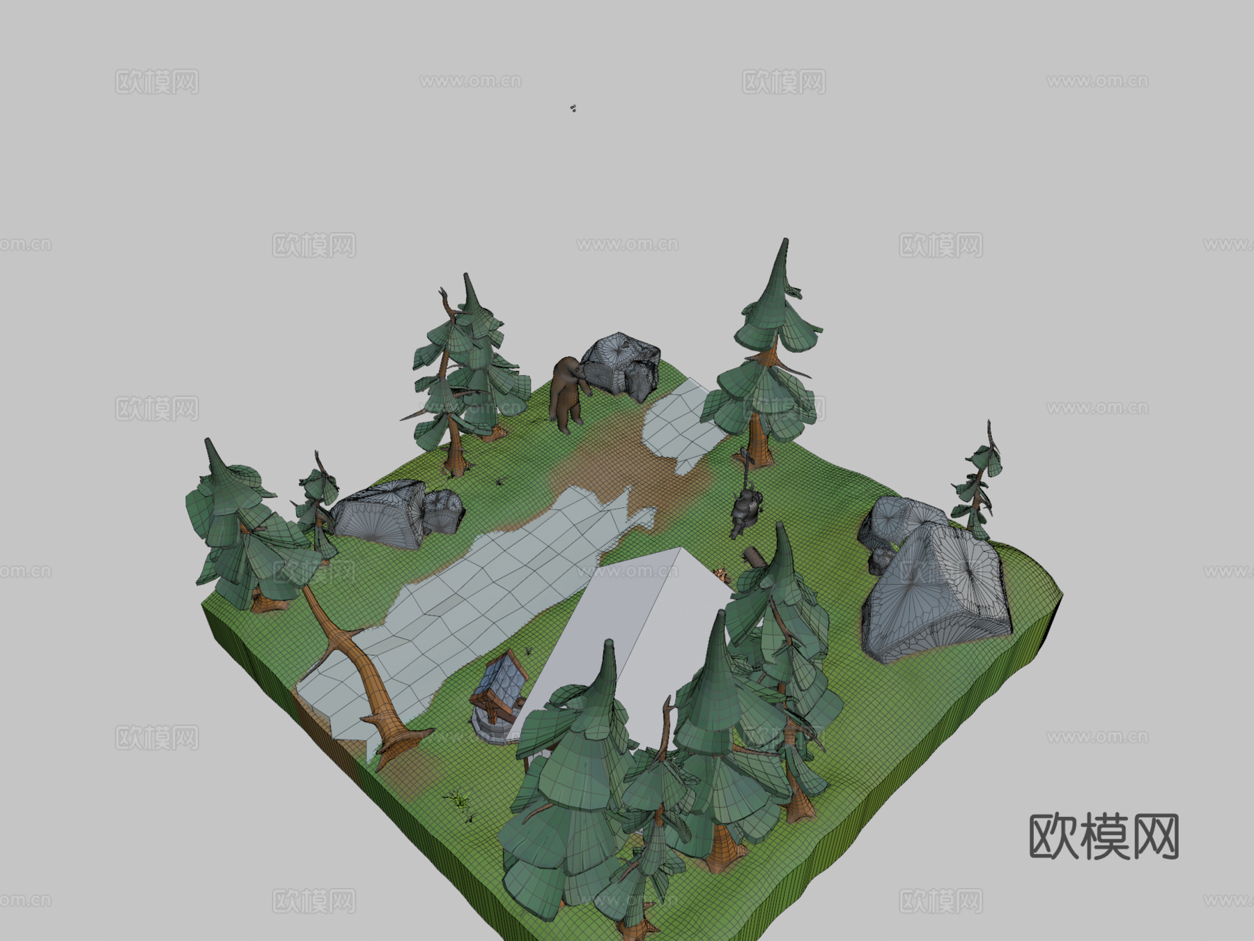 森林立体su模型