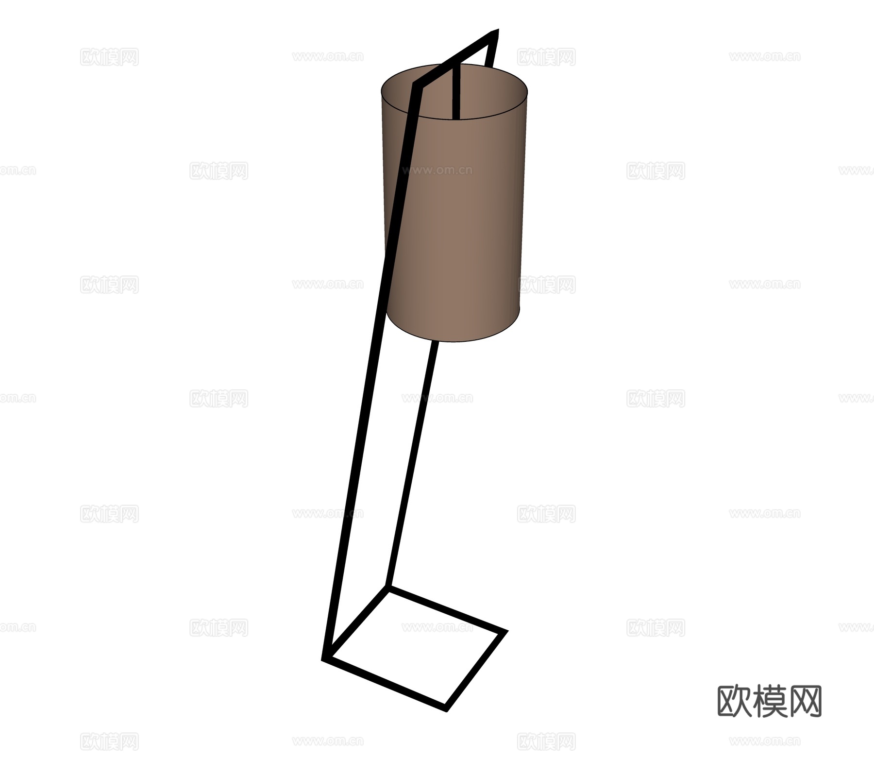 新中式落地灯su模型下载（渲染图2）