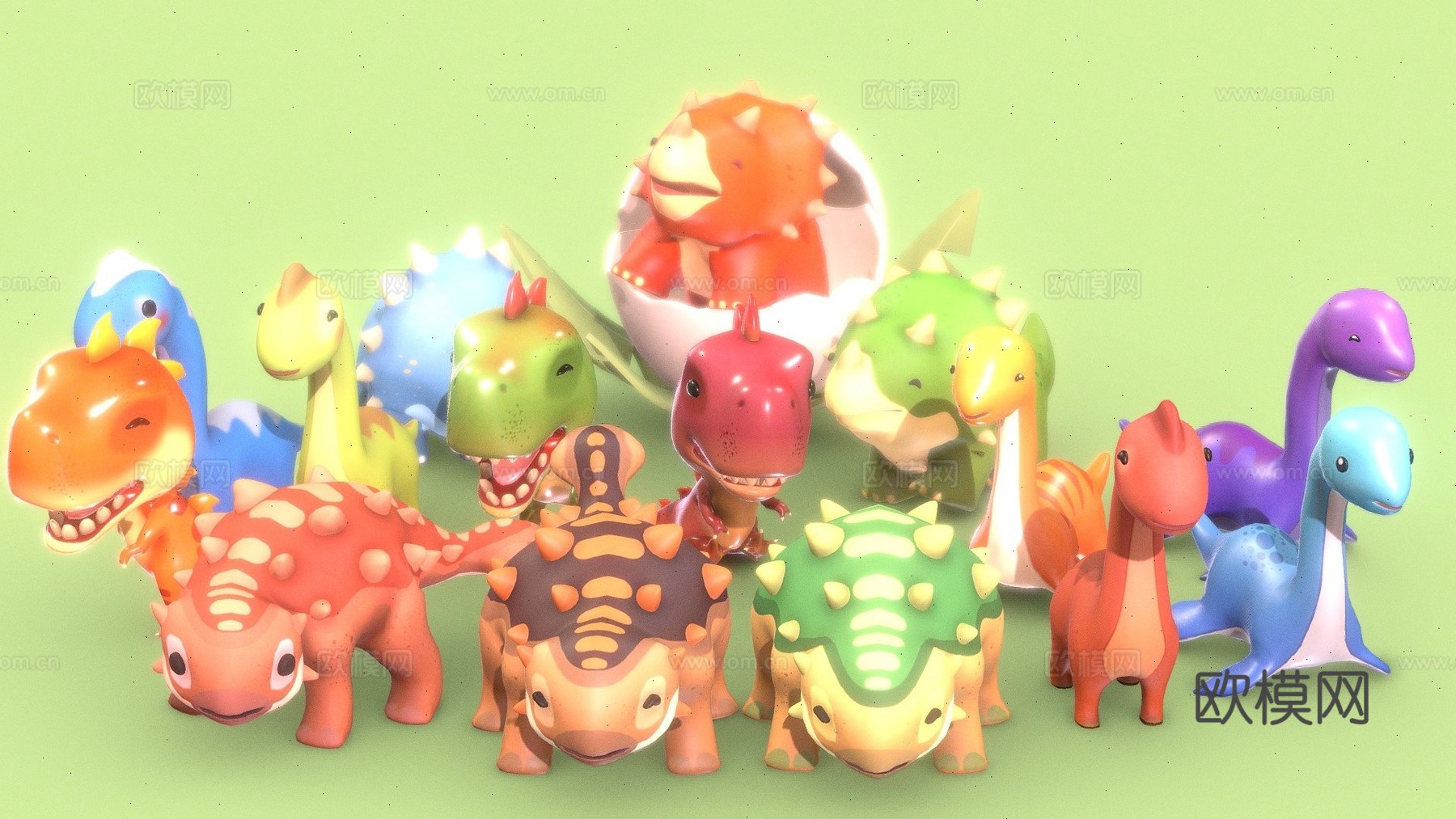 卡通恐龙套装合集su模型