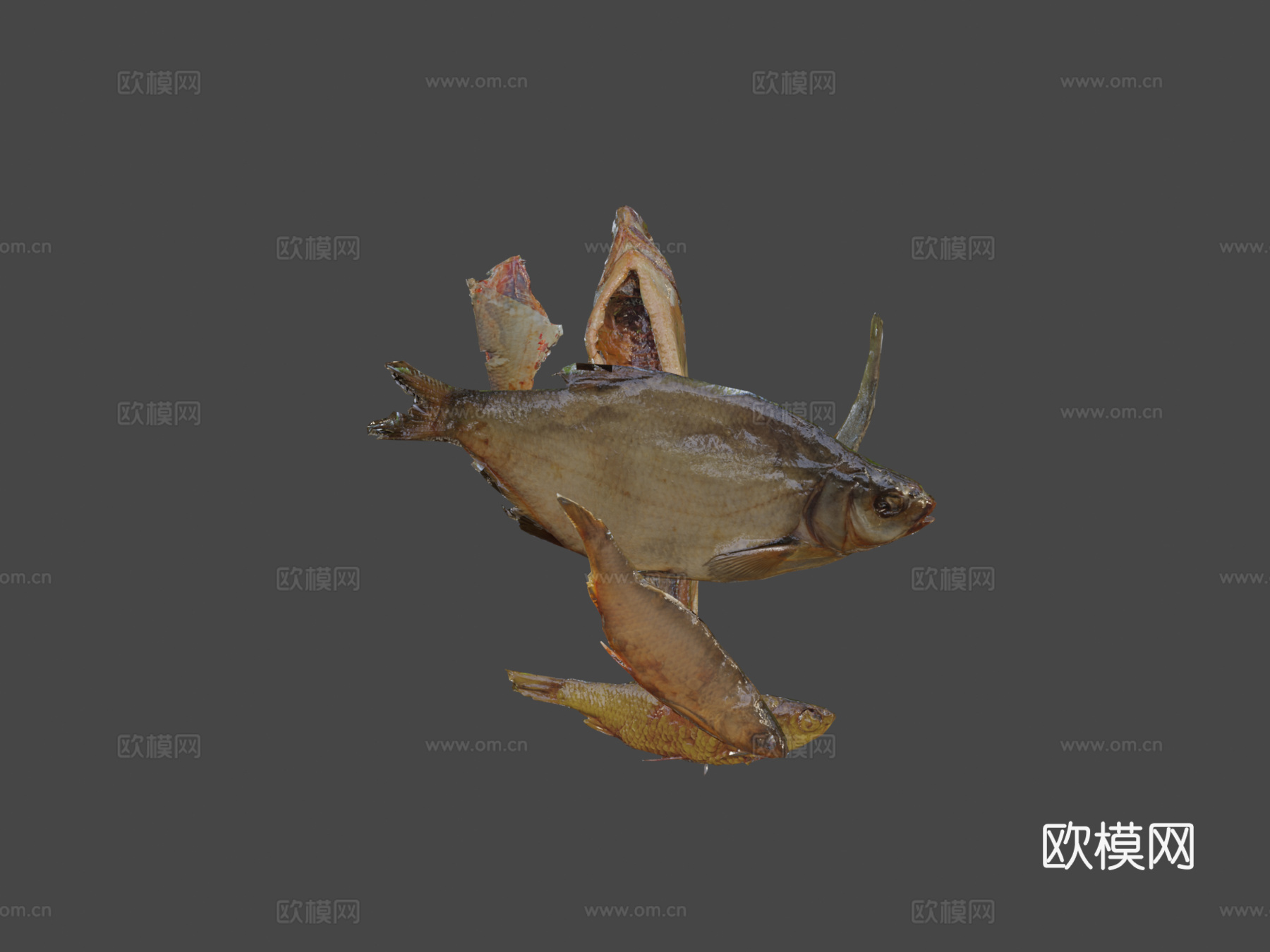 干鱼套装su模型