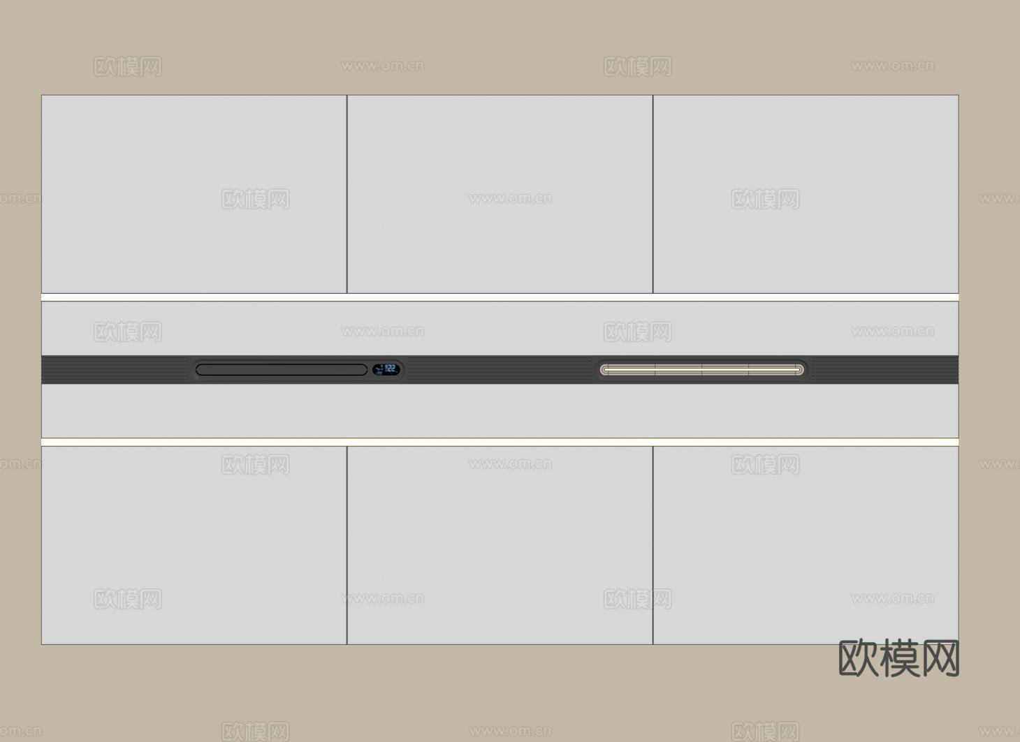 现代蜂窝大板吊顶 集成吊顶 无主灯吊顶 卫生间吊顶su模型下载（渲染图2）
