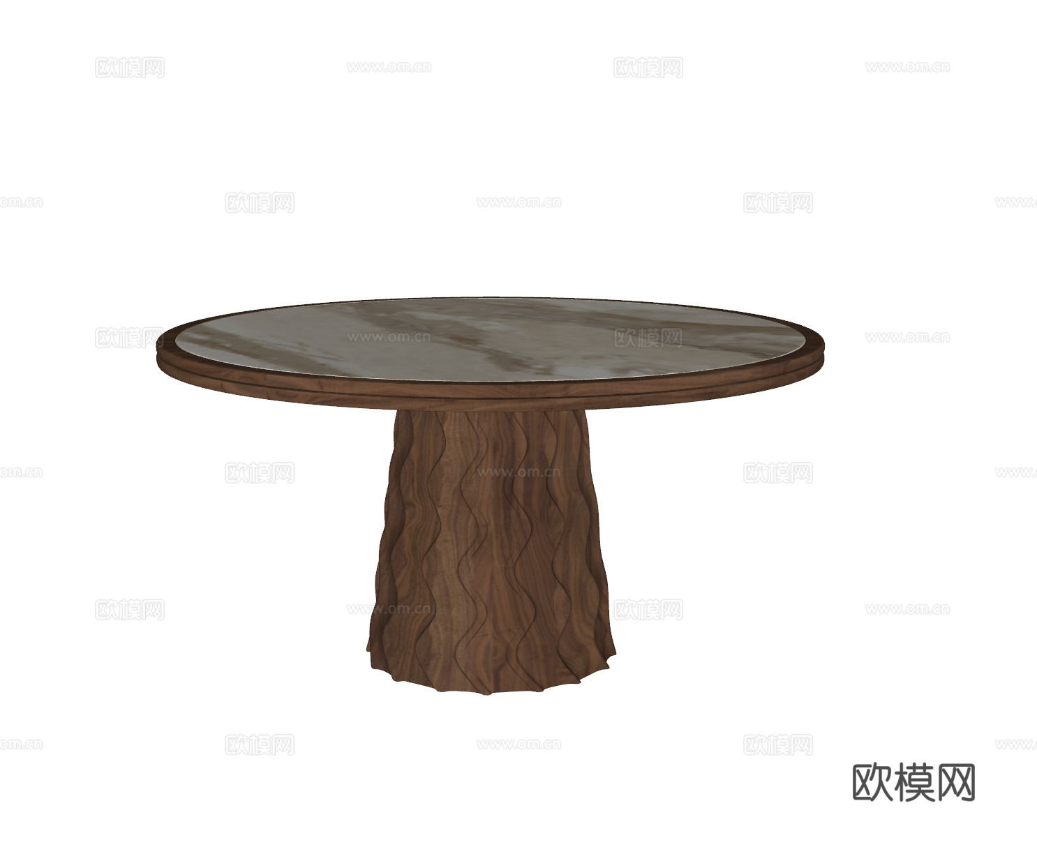 中古风餐桌su模型下载（渲染图2）