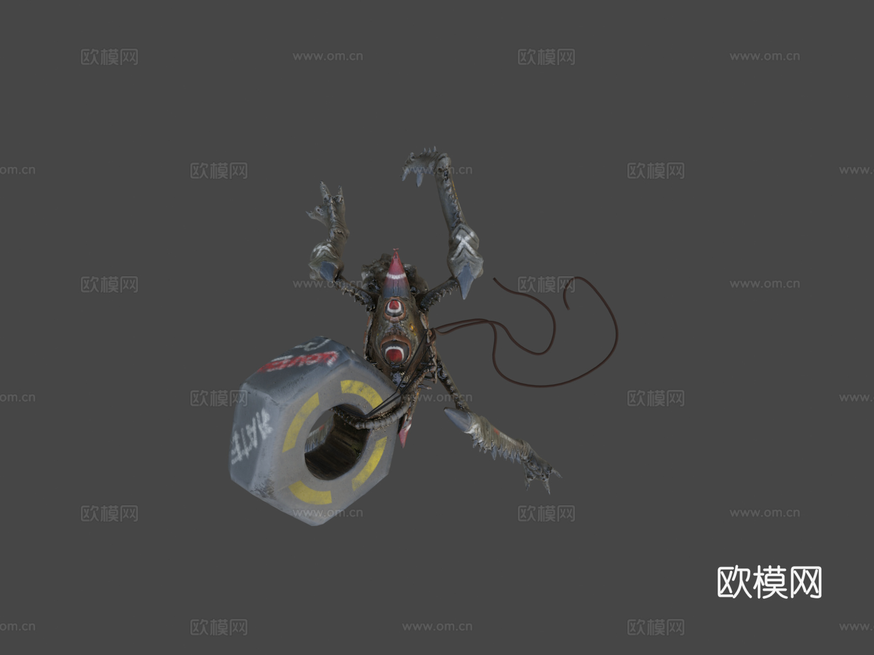 外星机械混合生物su模型下载（渲染图6）