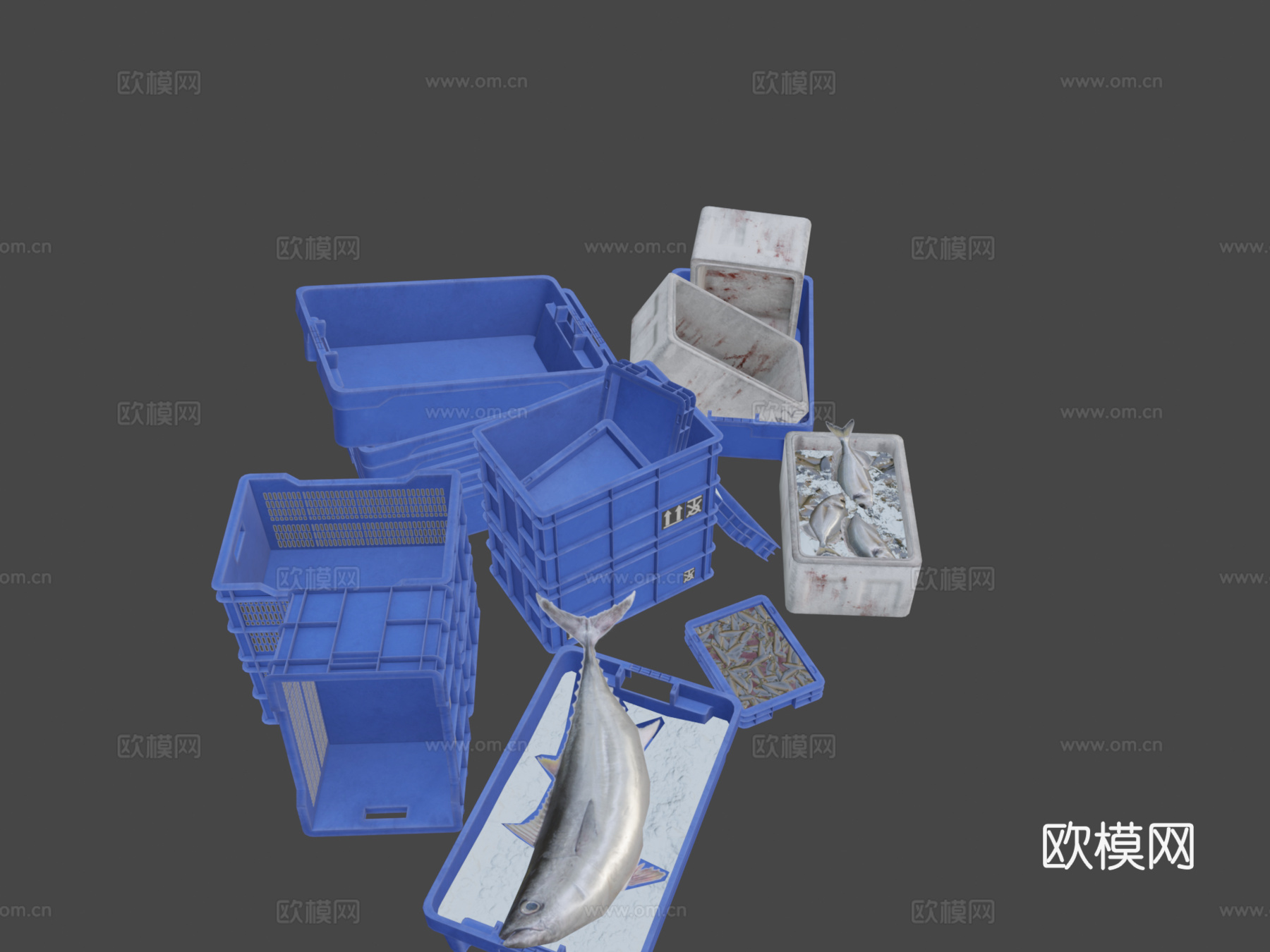 渔用塑料箱su模型