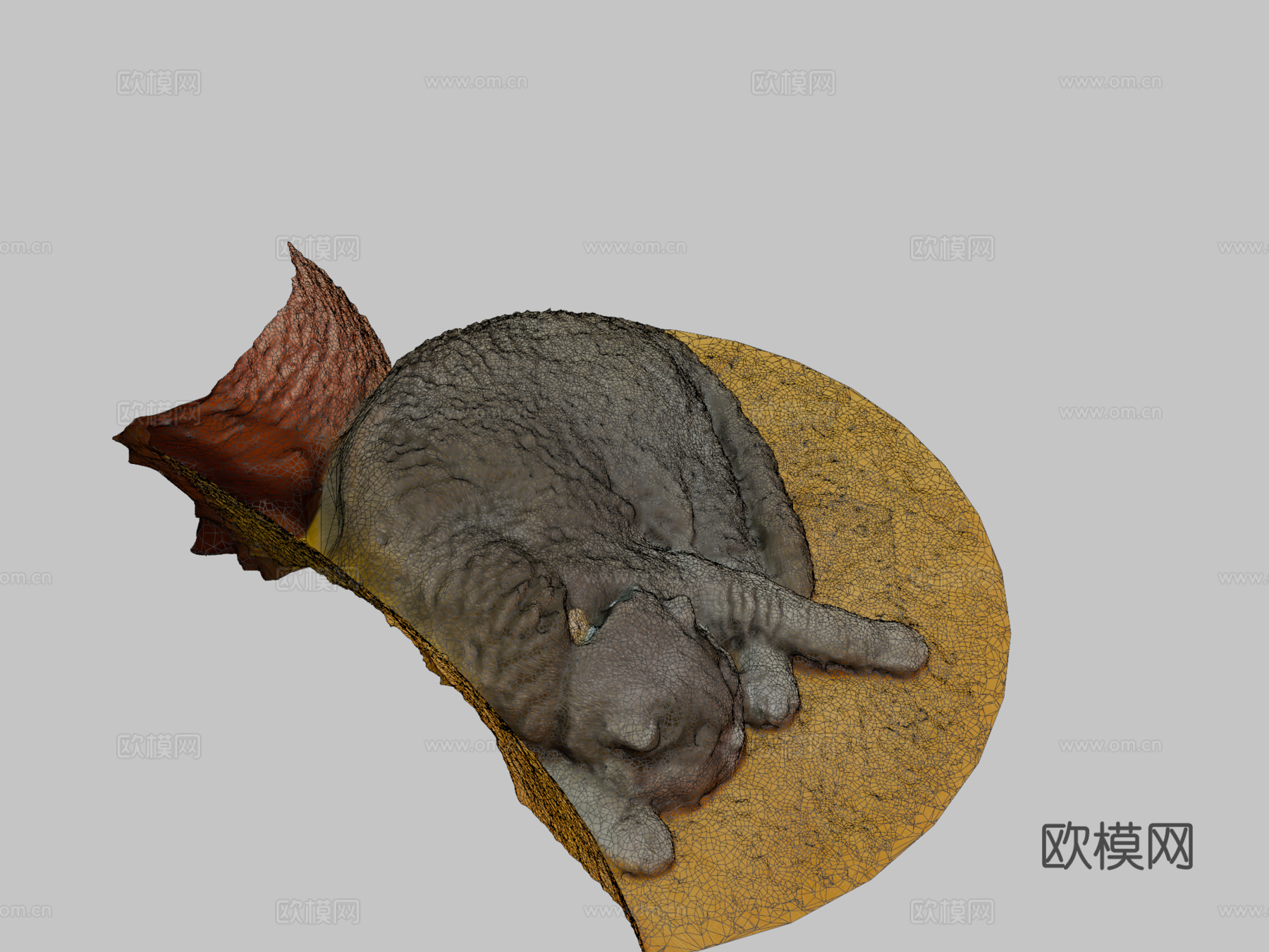 睡猫su模型下载（渲染图2）