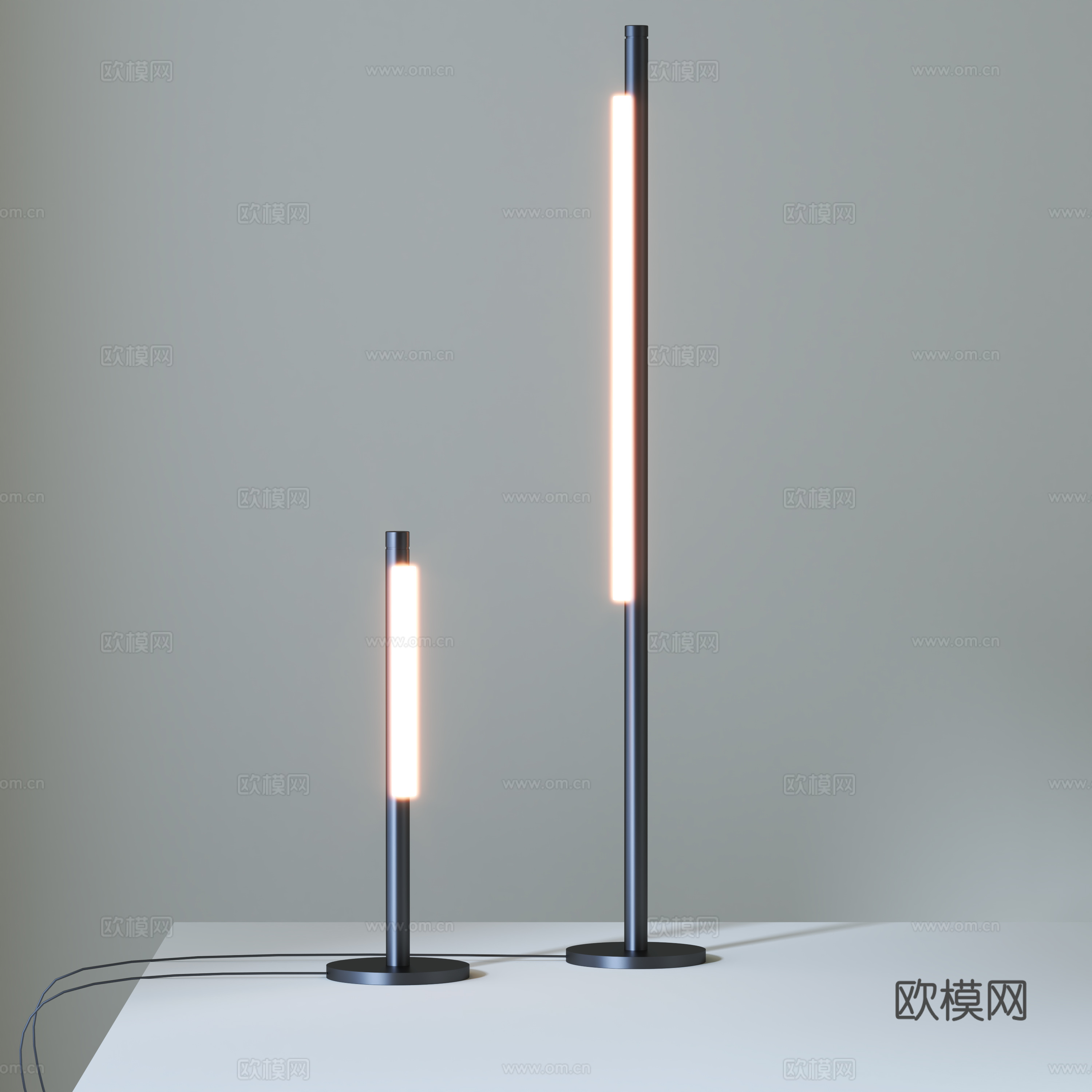 现代落地灯su模型下载（渲染图1）