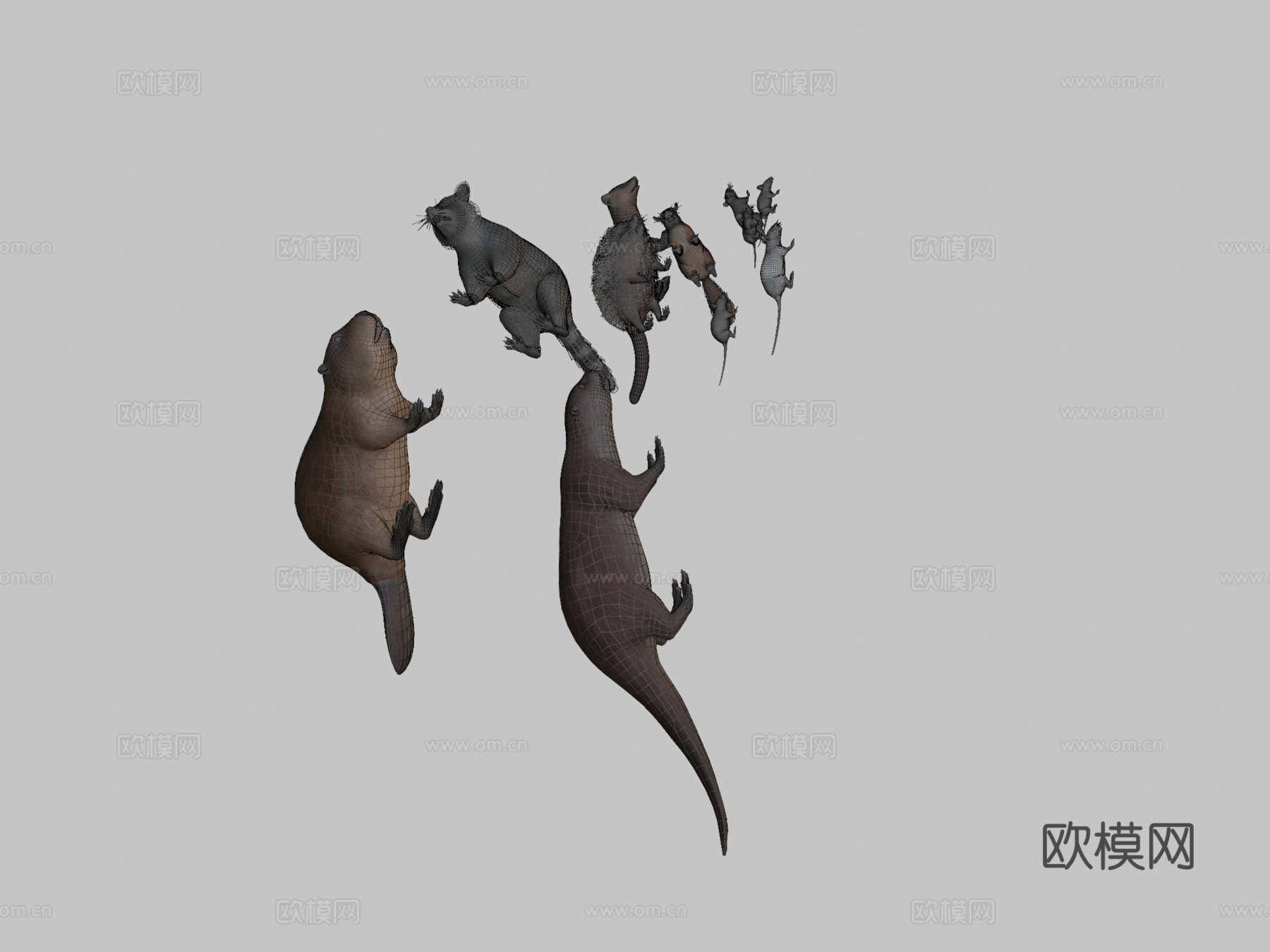 小型动物套装su模型