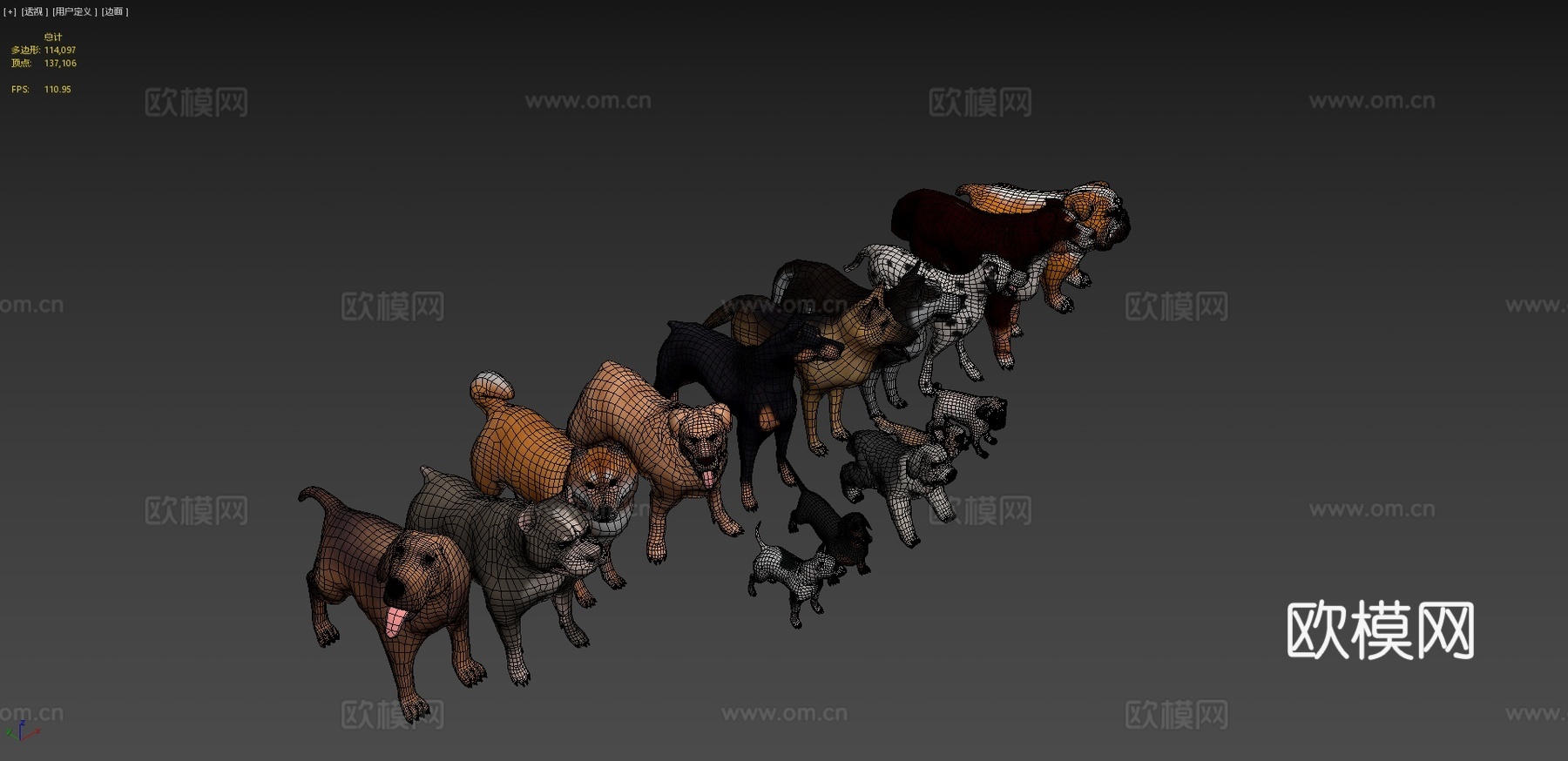 风格化犬只捆绑版su模型下载（渲染图4）