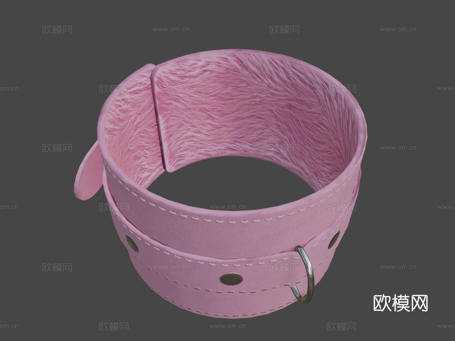 毛皮皮革手铐 PBR游戏就绪资源su模型