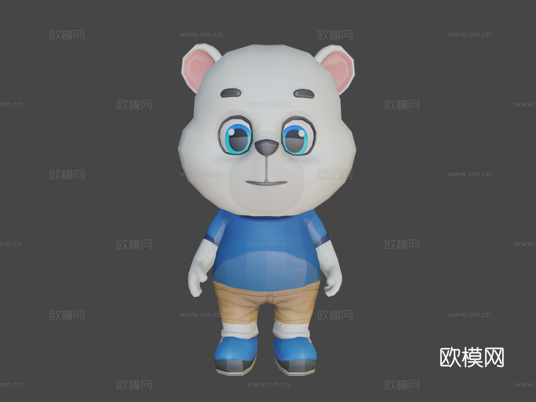 北极熊动画骨骼su模型