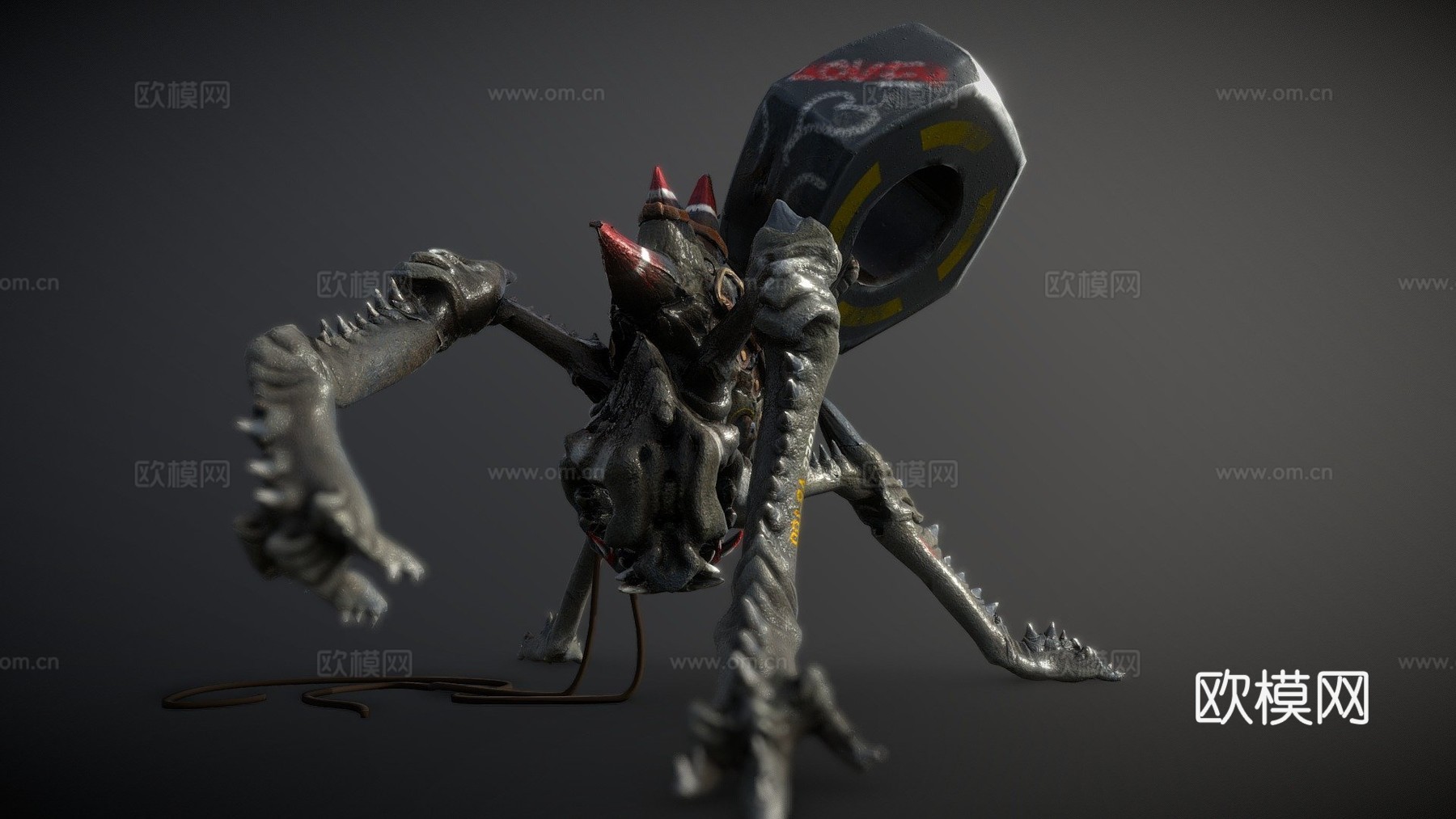 外星机械混合生物su模型下载（渲染图1）