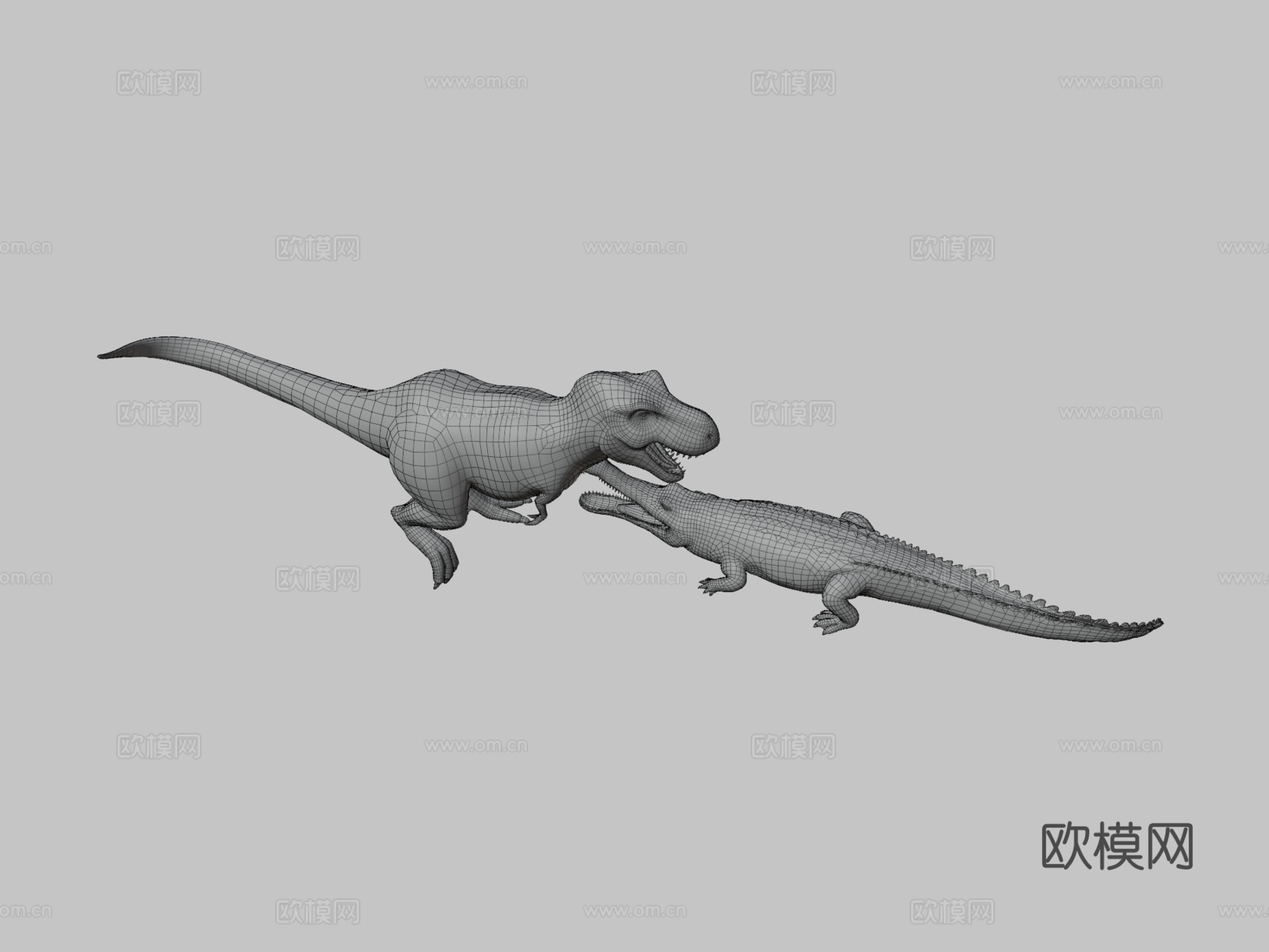 霸王龙对战帝王鳄su模型