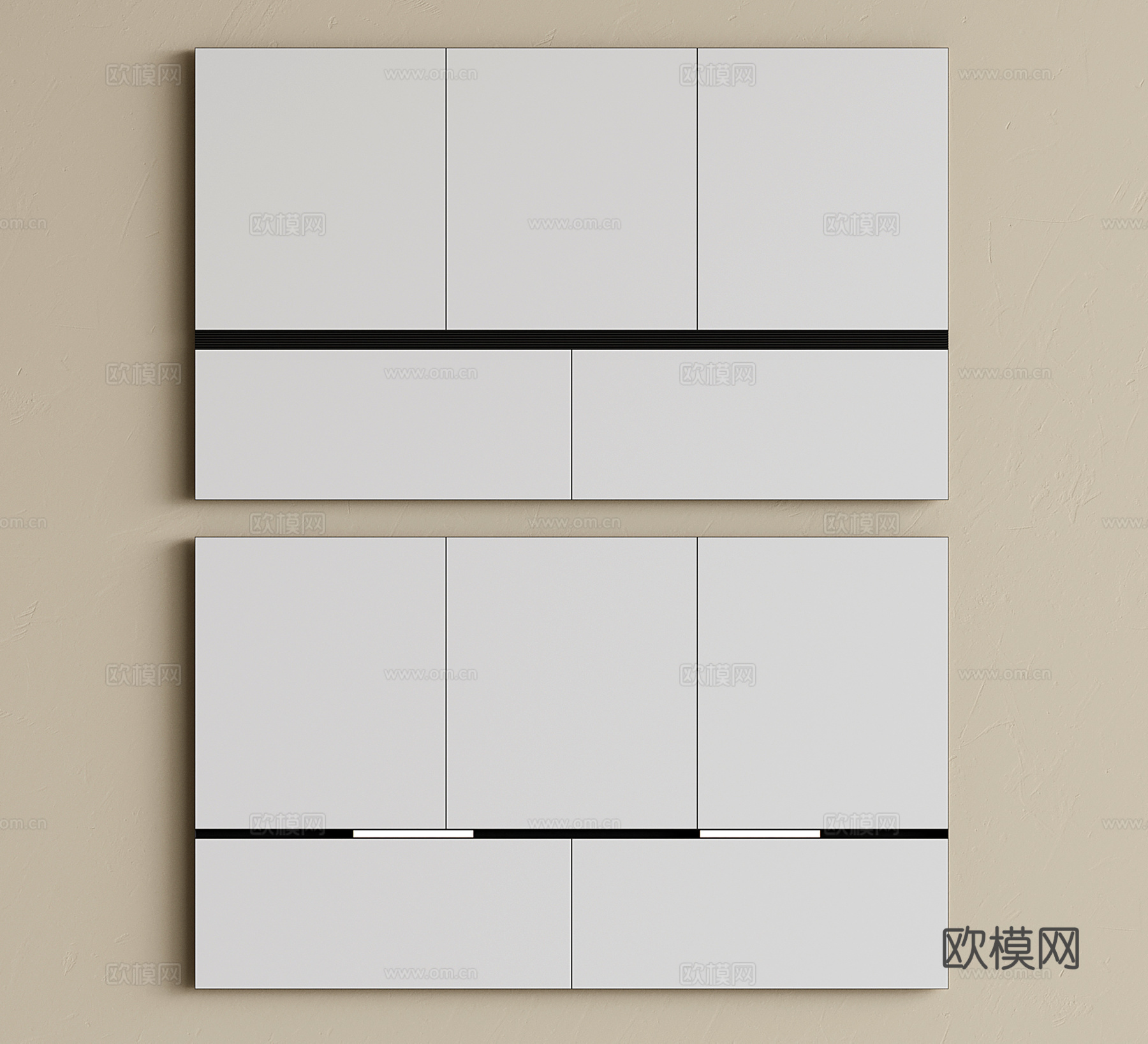 现代蜂窝大板吊顶 集成吊顶 无主灯吊顶 卫生间吊顶su模型下载（渲染图1）