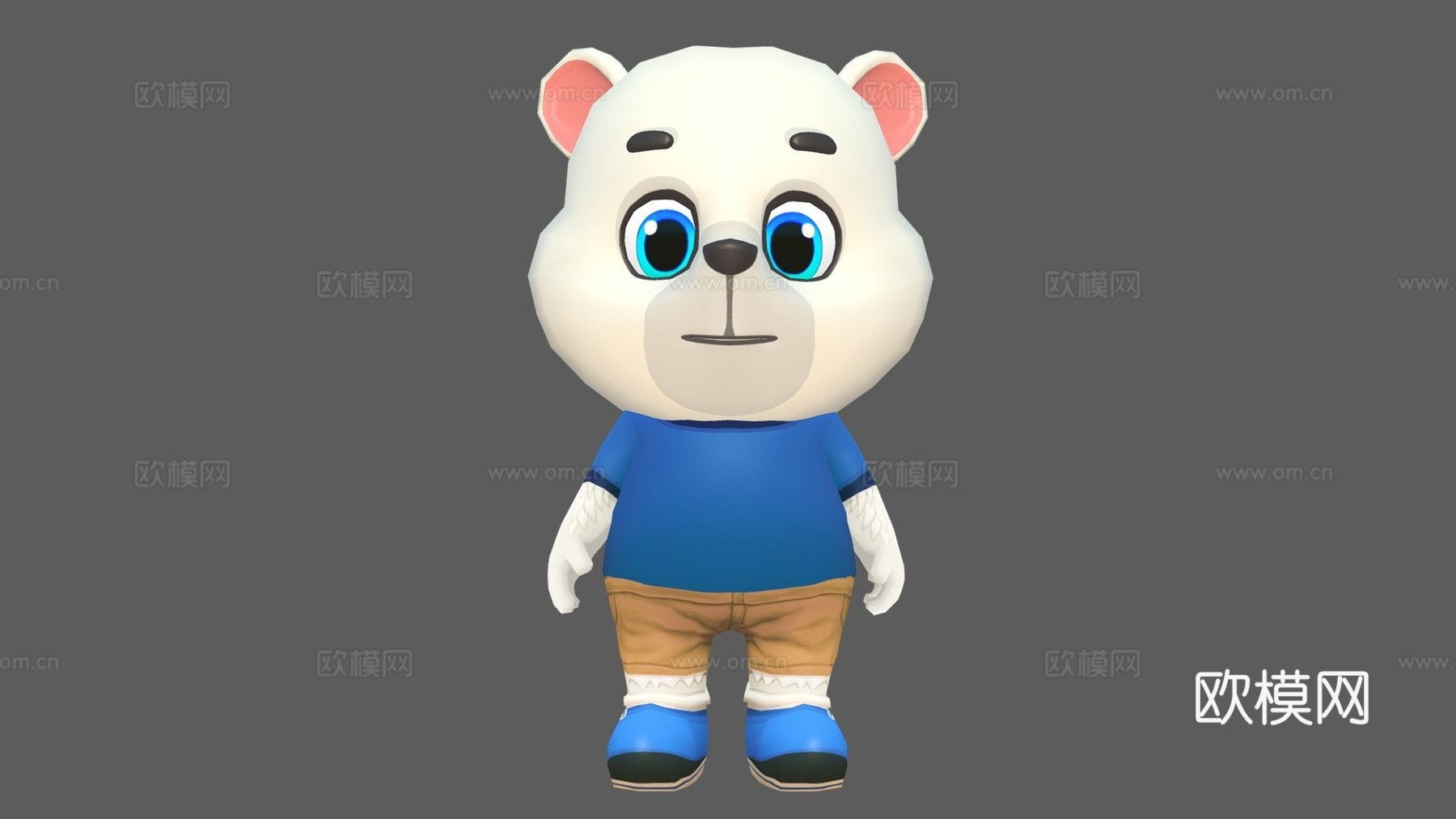 北极熊动画骨骼su模型