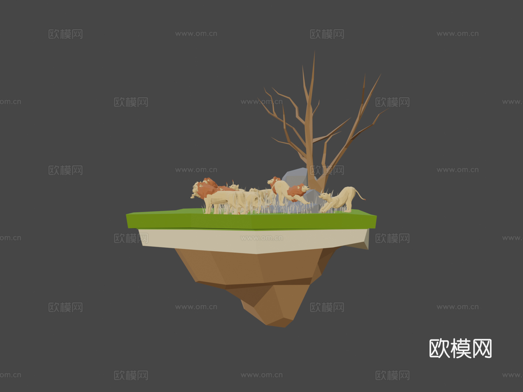 狮子su模型下载（渲染图6）