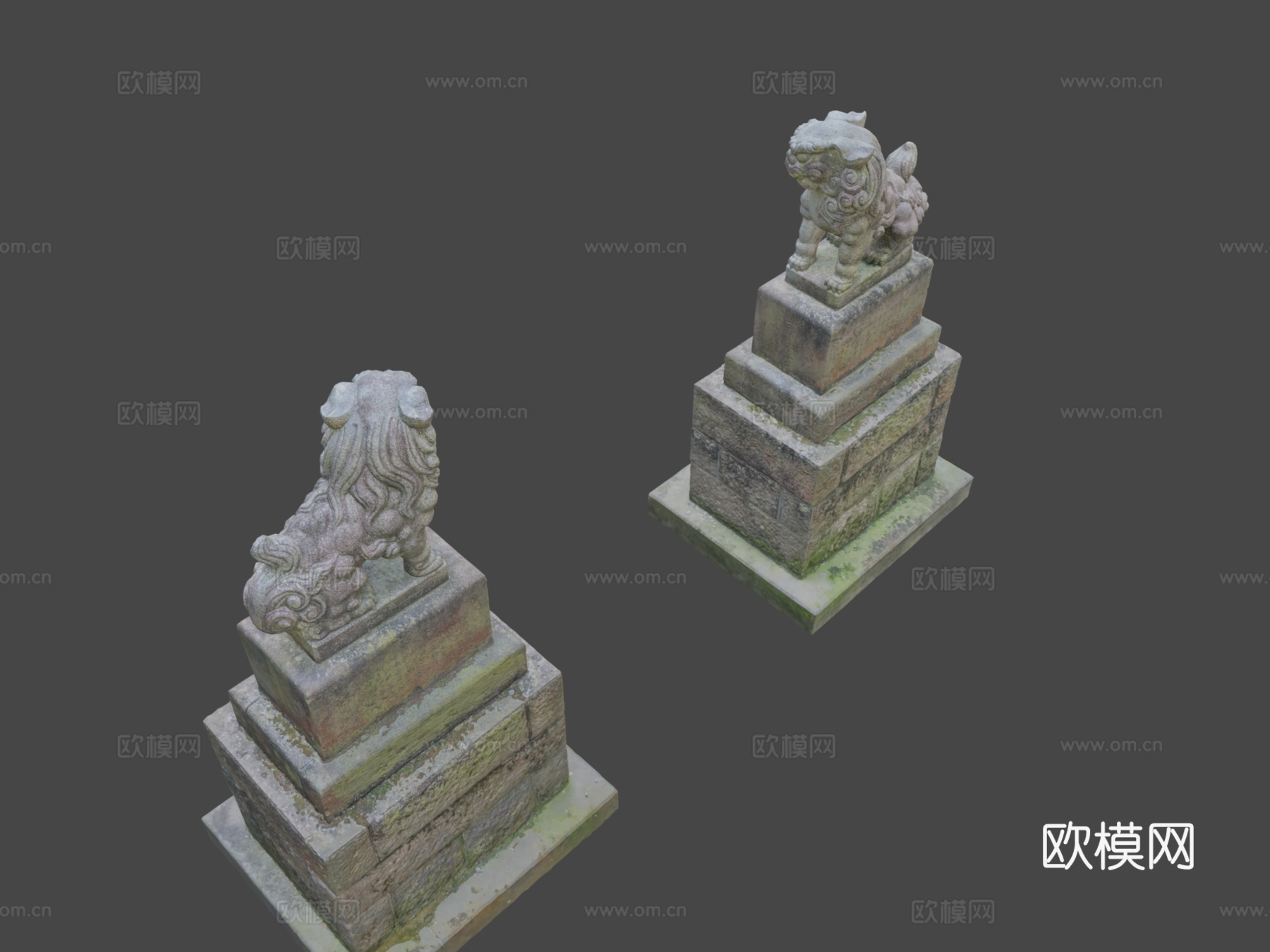 神社双狛犬1守护狮su模型下载（渲染图7）