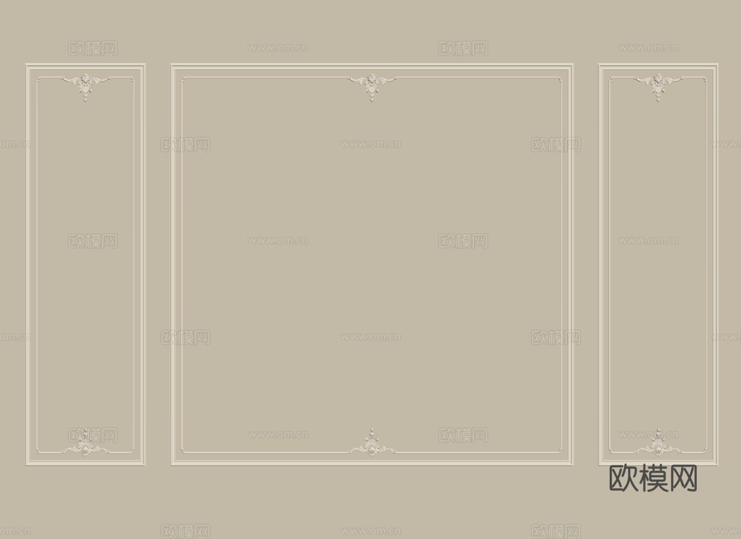 法式石膏雕花线条 欧式石膏线 角花 石膏造型线 石膏线背景墙su模型下载（渲染图2）