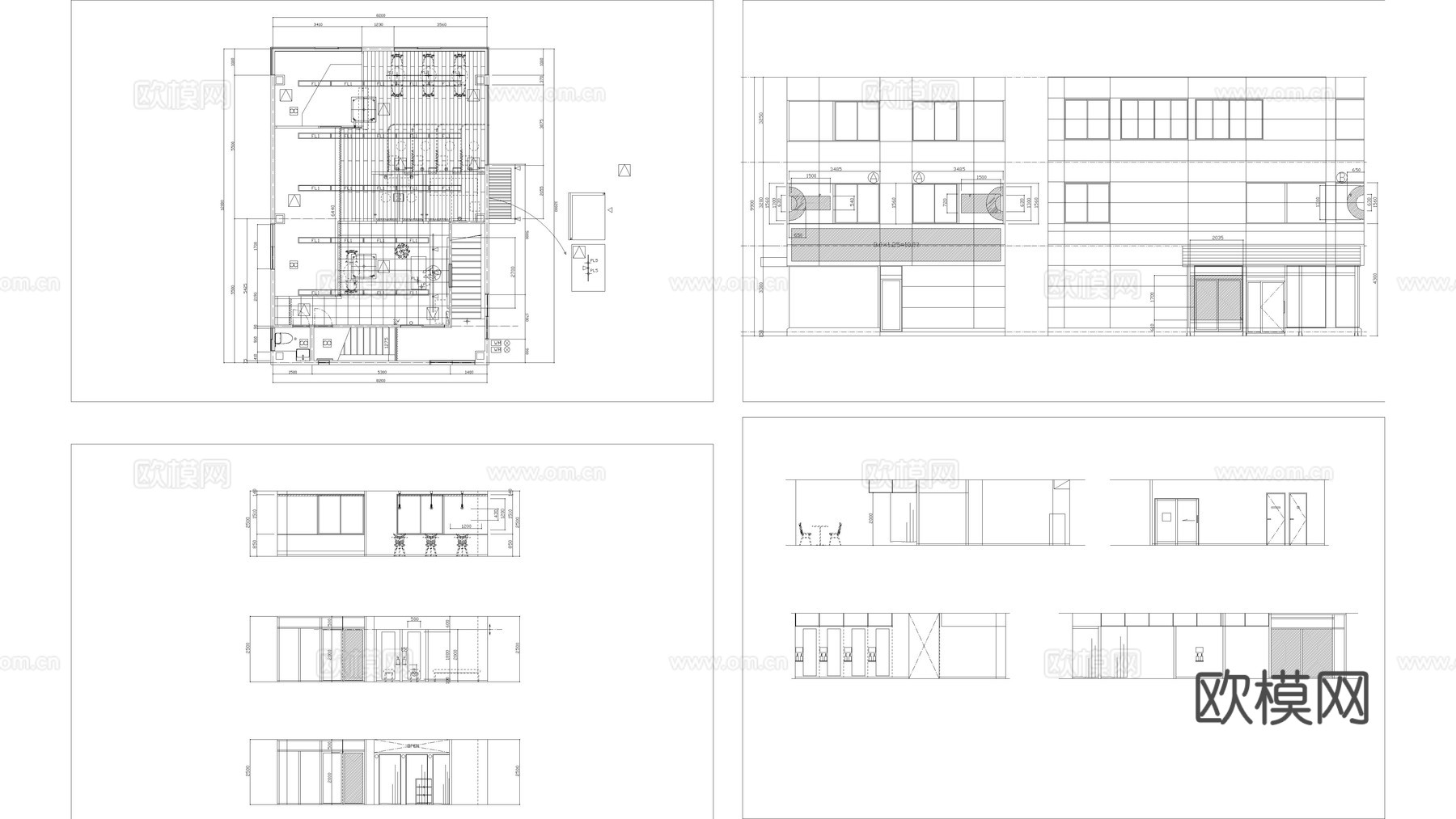 服装店更衣间cad施工图下载