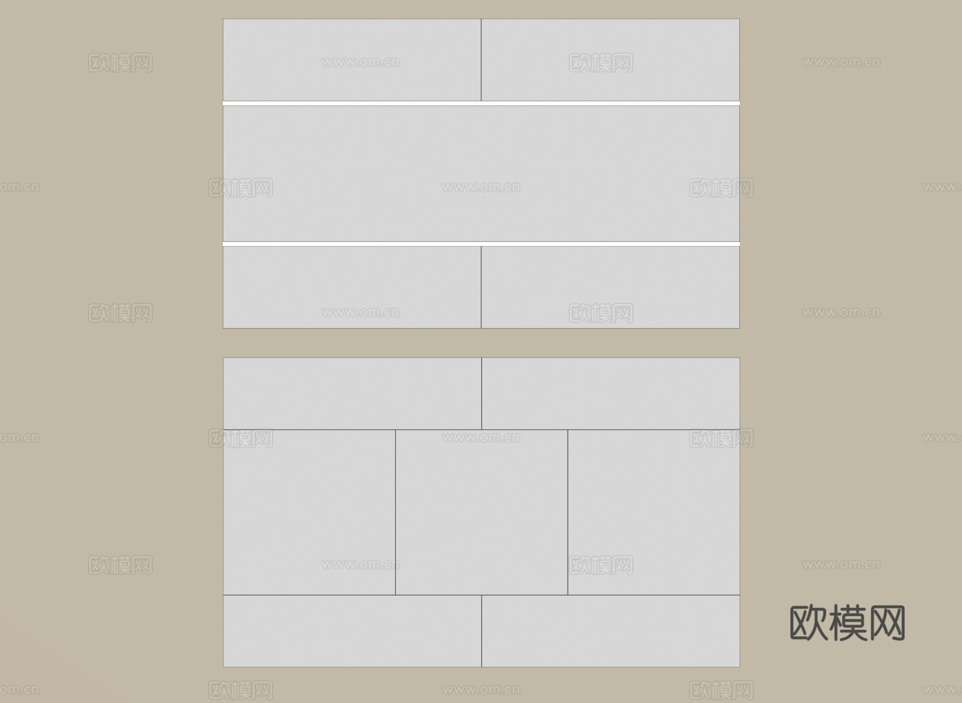 现代蜂窝大板吊顶 集成吊顶 无主灯吊顶 卫生间吊顶su模型下载（渲染图2）