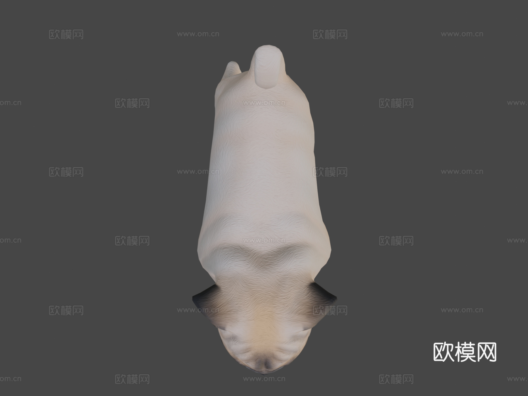 低多边形风格化狗巴哥犬su模型